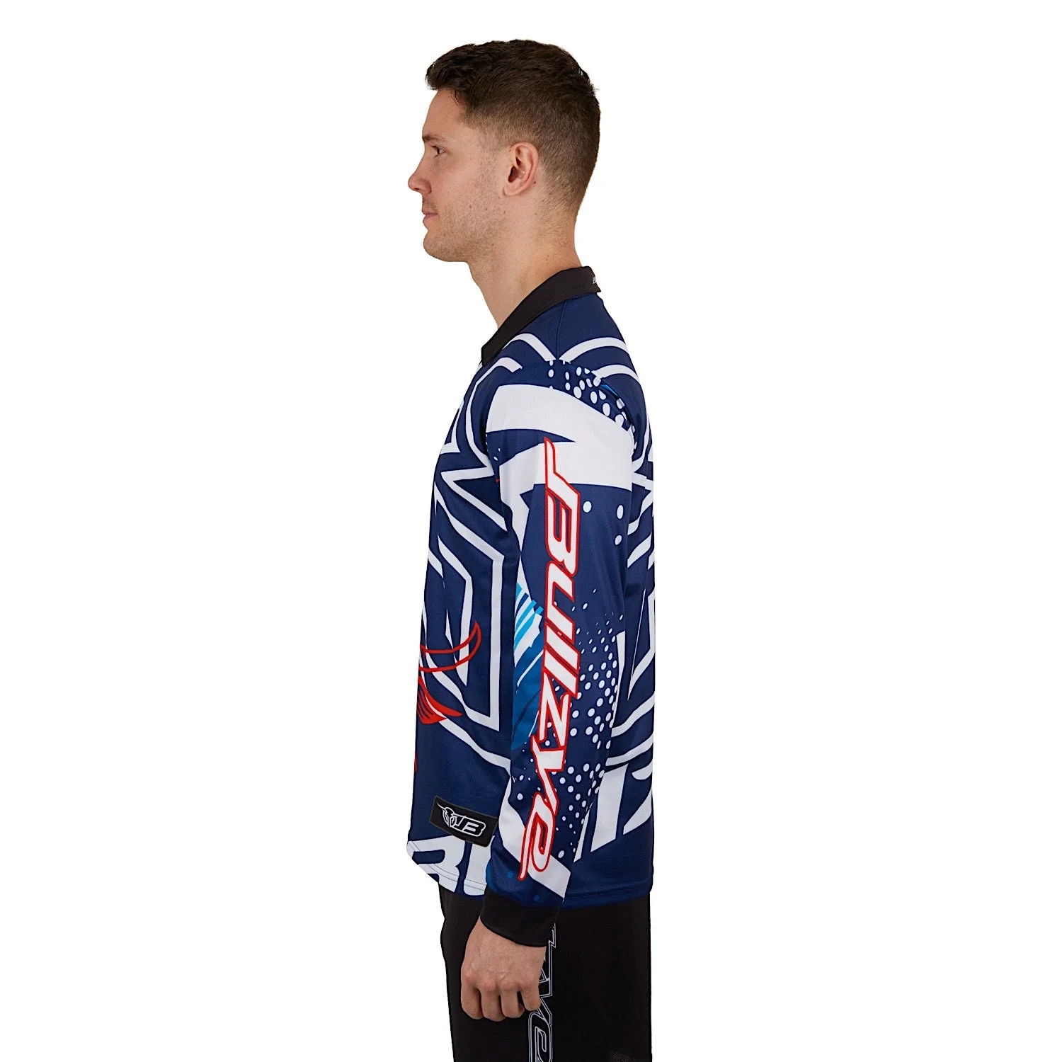 Bullzye Mens Dan Long Sleeve Fishing Tee-Blue - Image 2