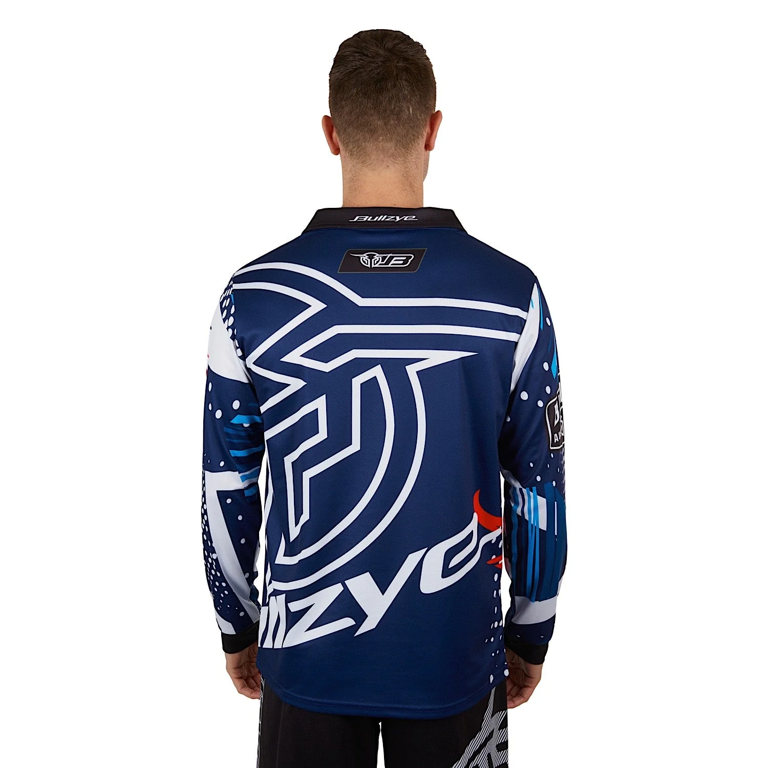 Bullzye Mens Dan Long Sleeve Fishing Tee-Blue - Image 3