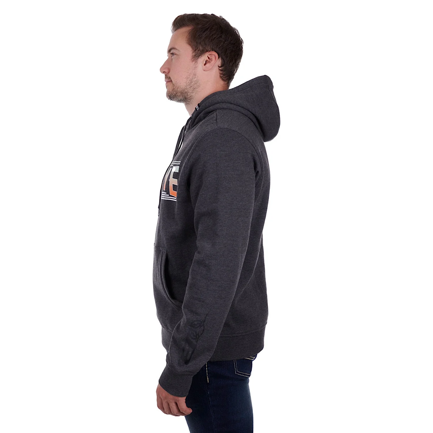 Bullzye Mens Lawson Pullover Hoodie Charcoal Marle - Image 2