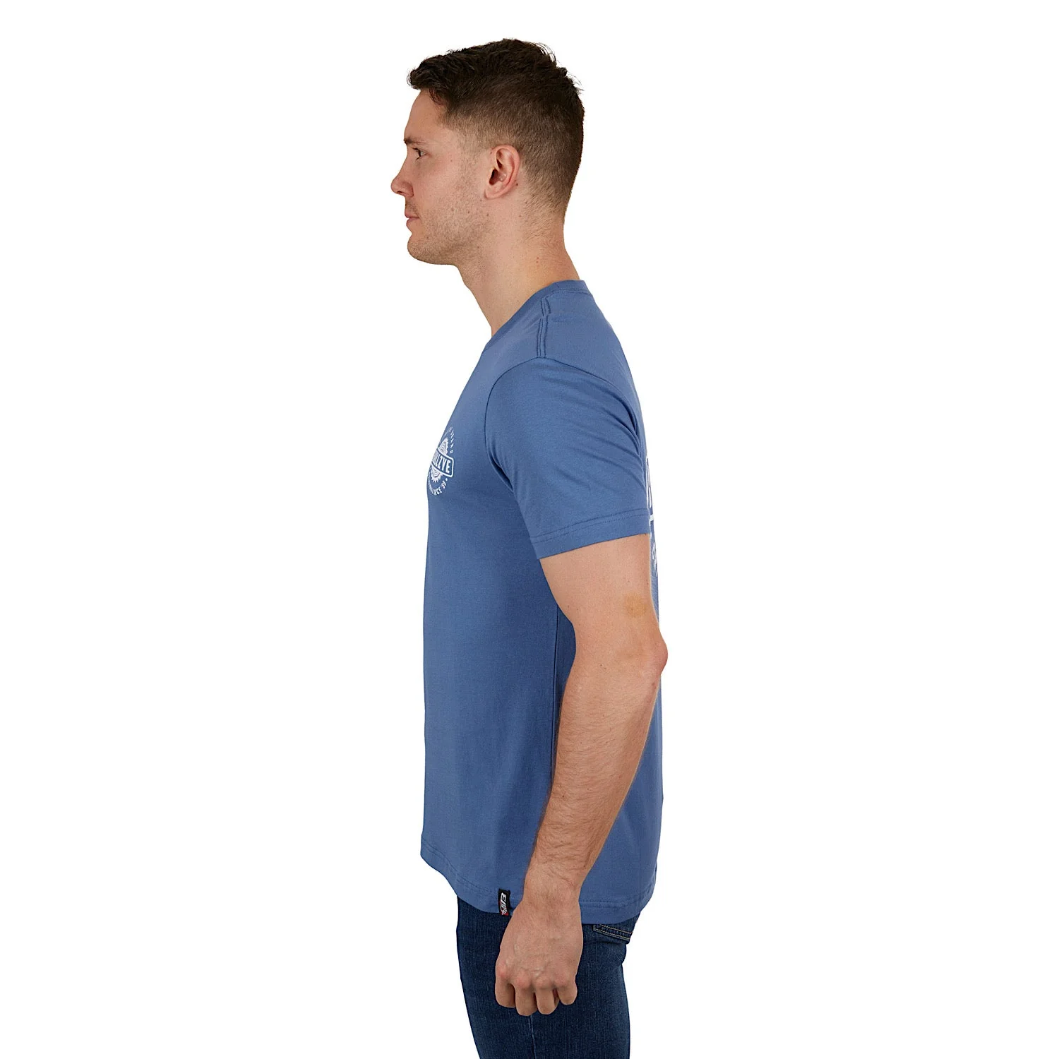 Bullzye Mens Saw Tee-Blue Steel - Image 2