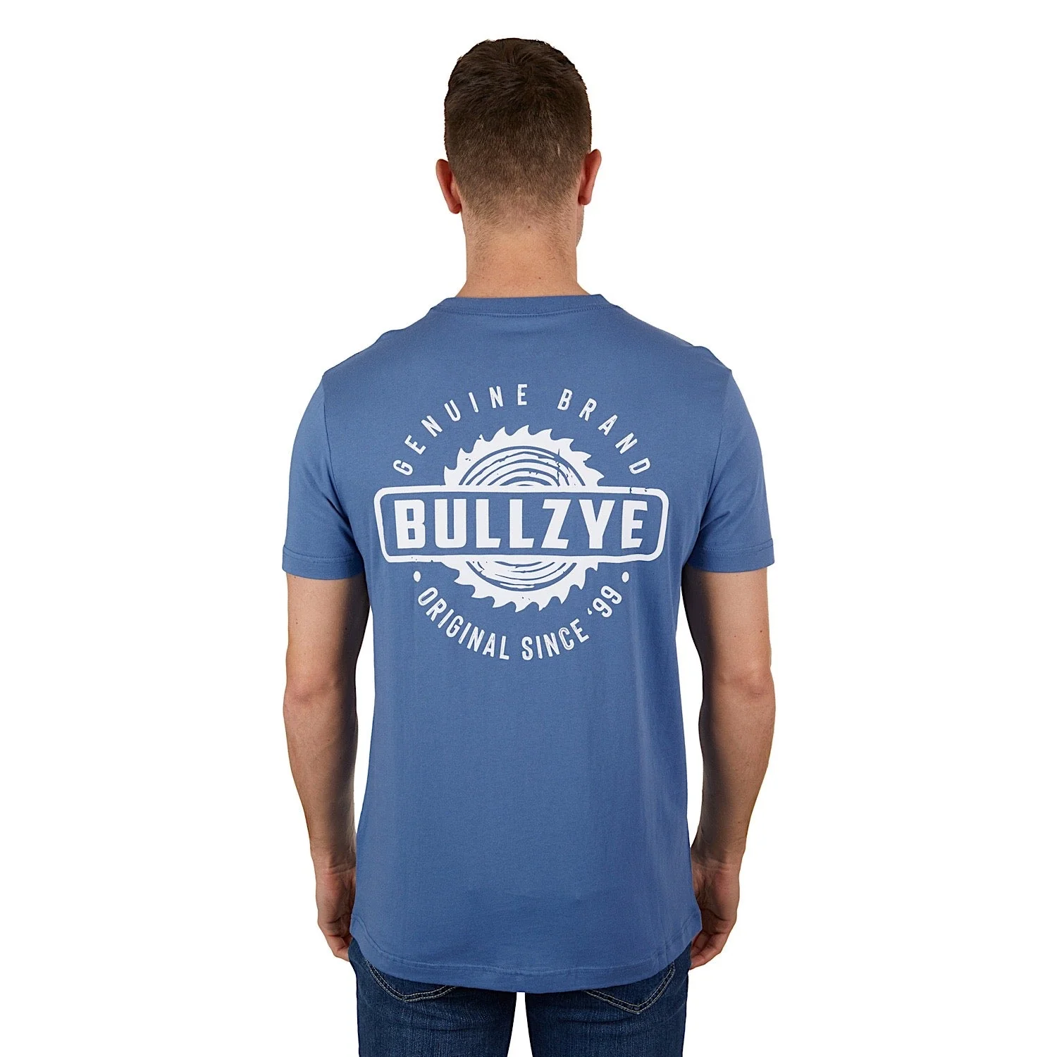 Bullzye Mens Saw Tee-Blue Steel - Image 3