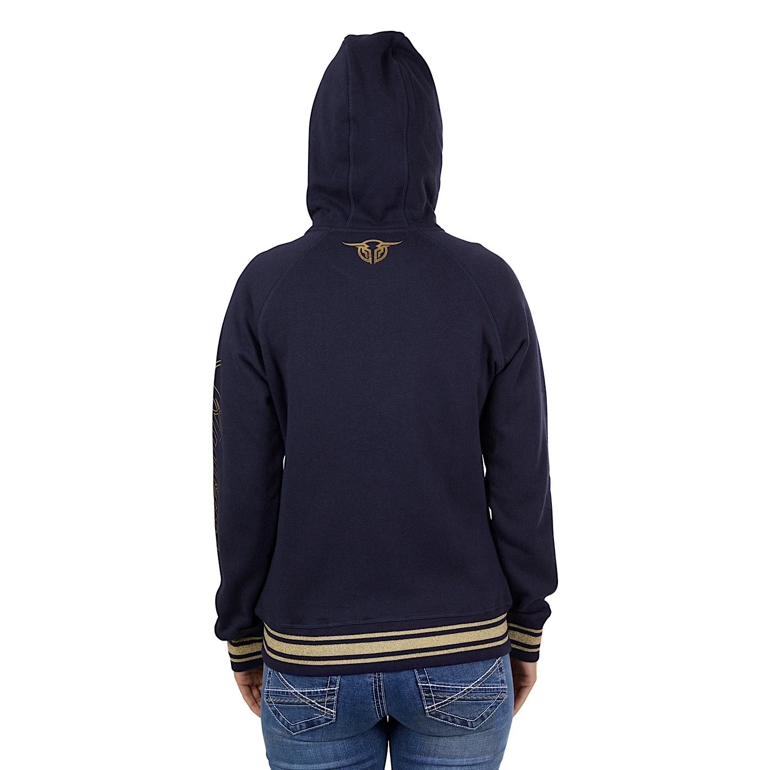 Bullzye Women's Bowen Zip Through Hoodie - Dark Navy - Image 3