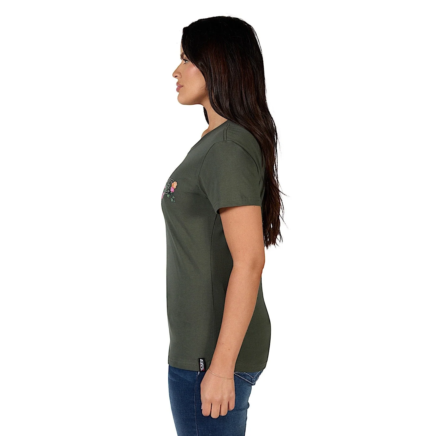 Bullzye Women's Flora Short Sleeve Tee - Olive - Image 2