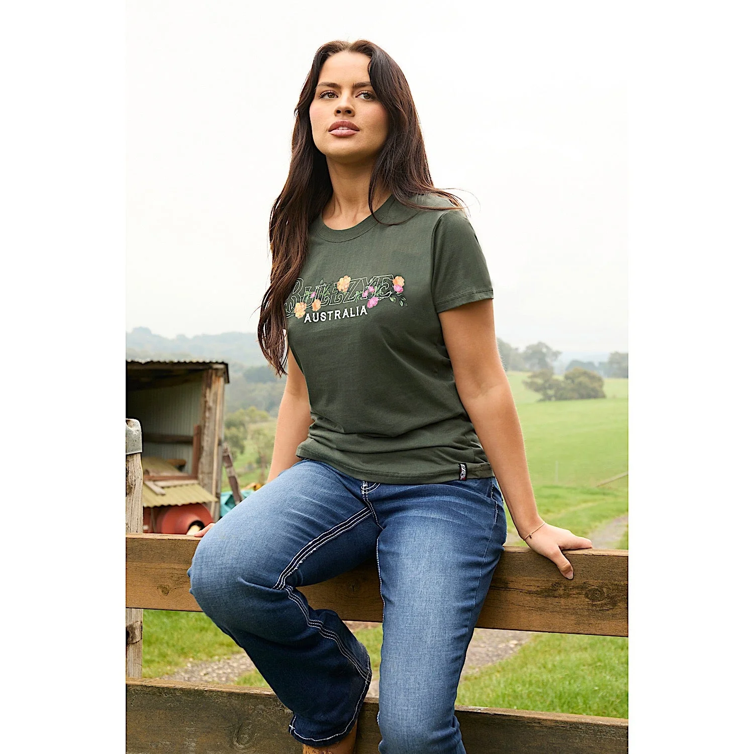 Bullzye Women's Flora Short Sleeve Tee - Olive - Image 4