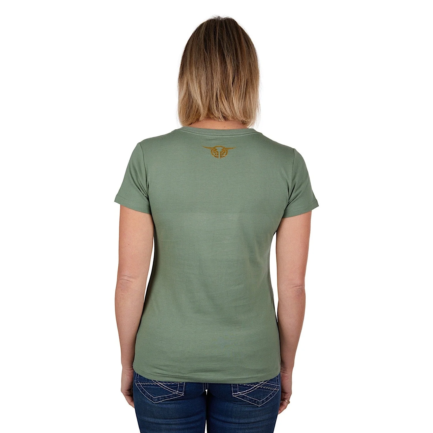 Bullzye Womens Foliage Tee-Moss - Image 3