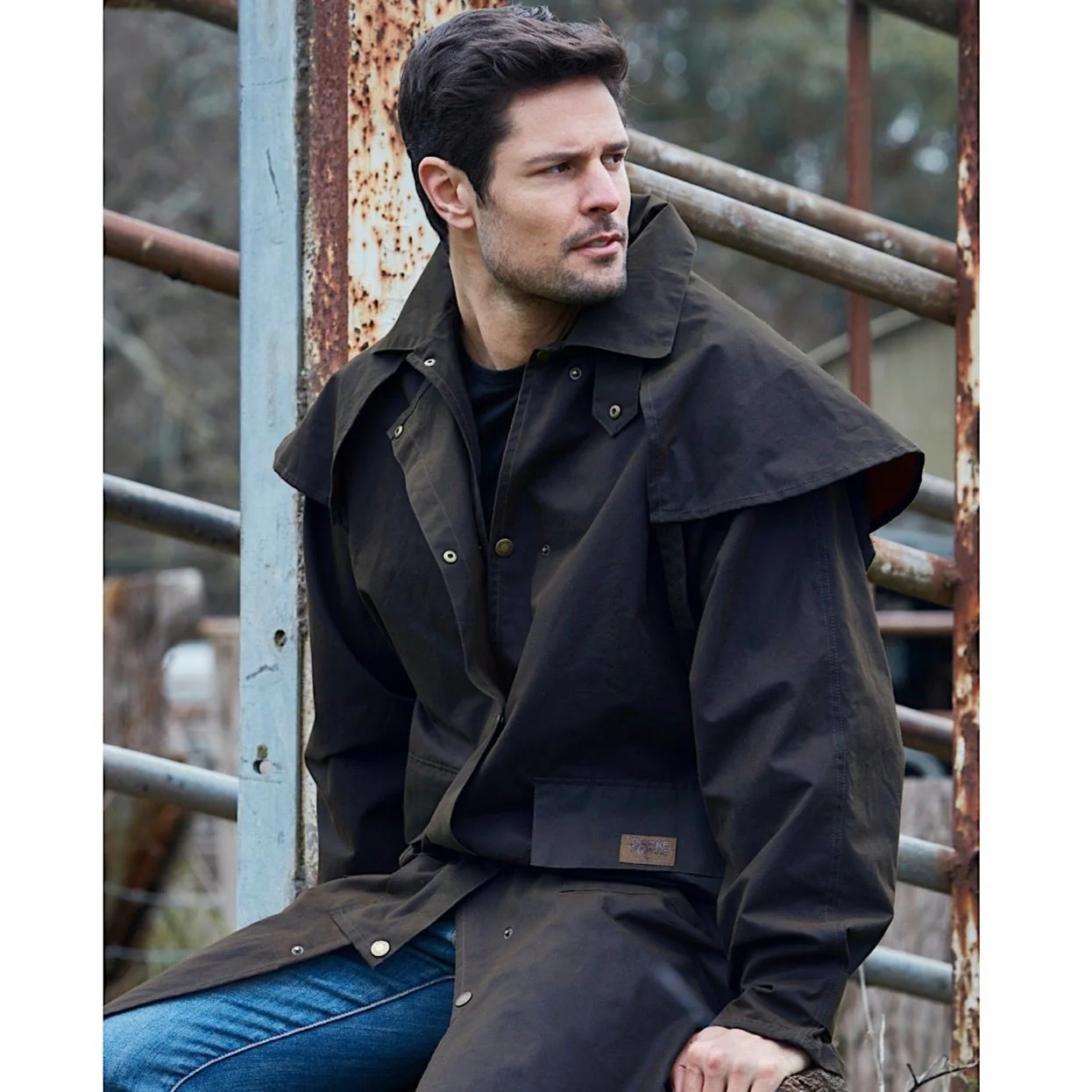 Burke & Wills Stockman Long Coat - Brown - Image 4