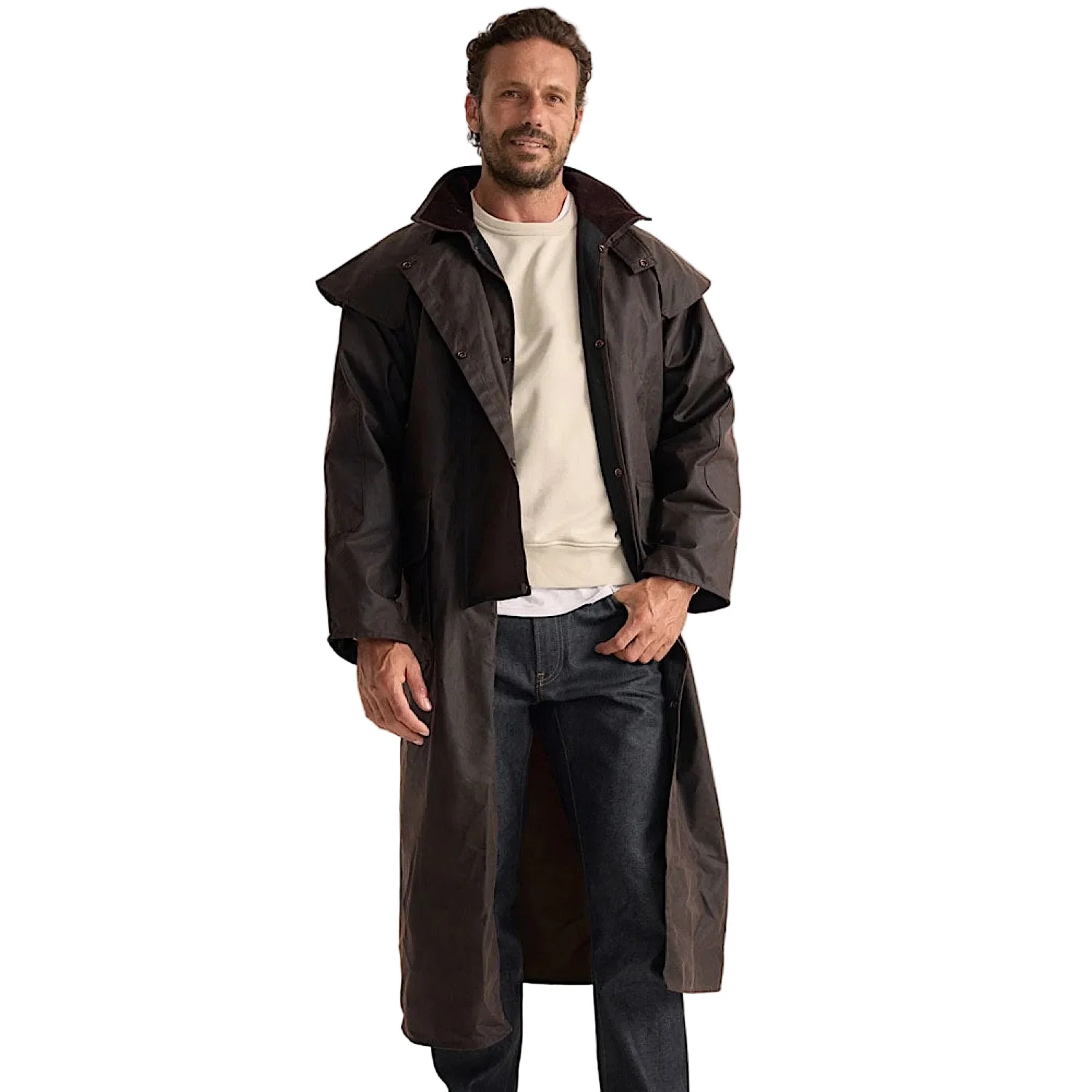 Driza-Bone Heritage Rider Oilskin Coat - Brown