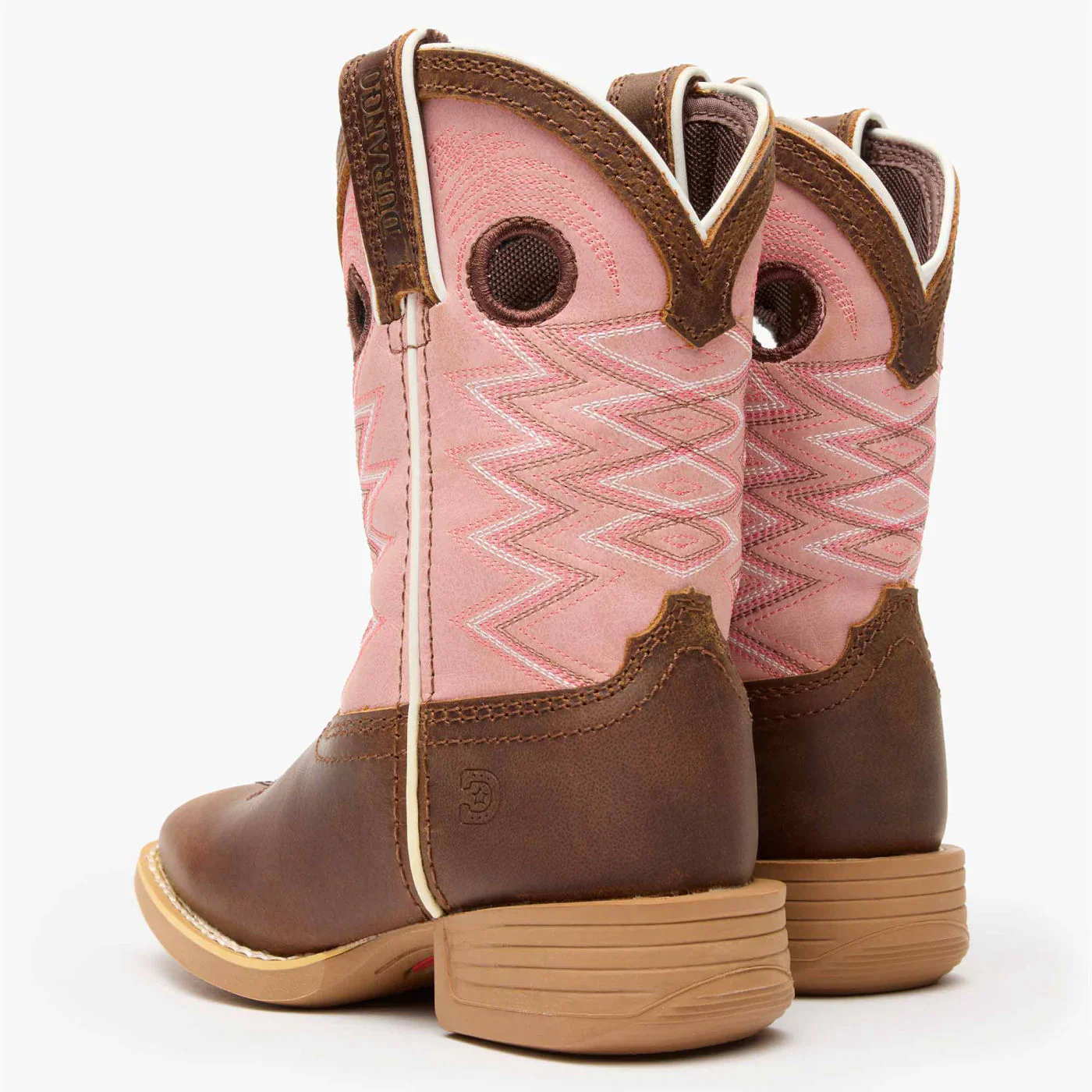 Durango Big Kid's Lil Rebel Pro Western Boot - Dark Chestnut / Bubblegum - Image 3