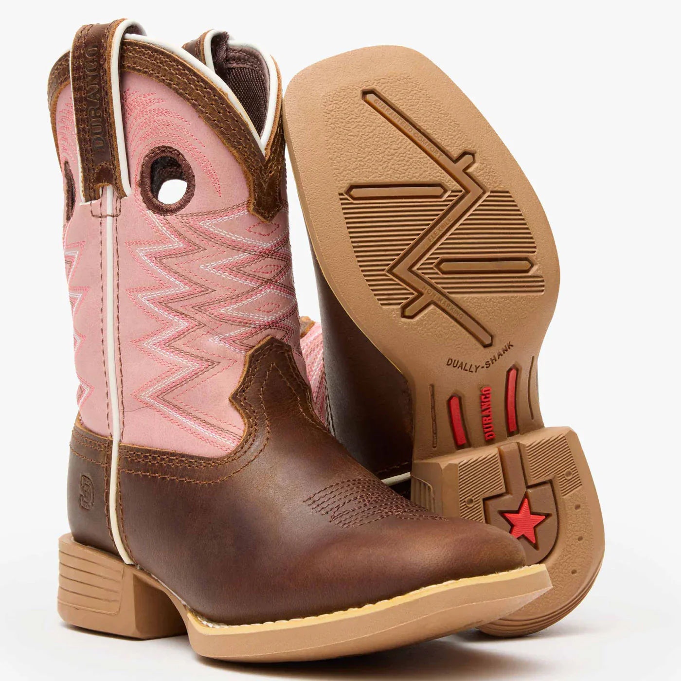Durango Little Kid's Lil Rebel Pro Western Boot - Dark Chestnut / Bubblegum - Image 4