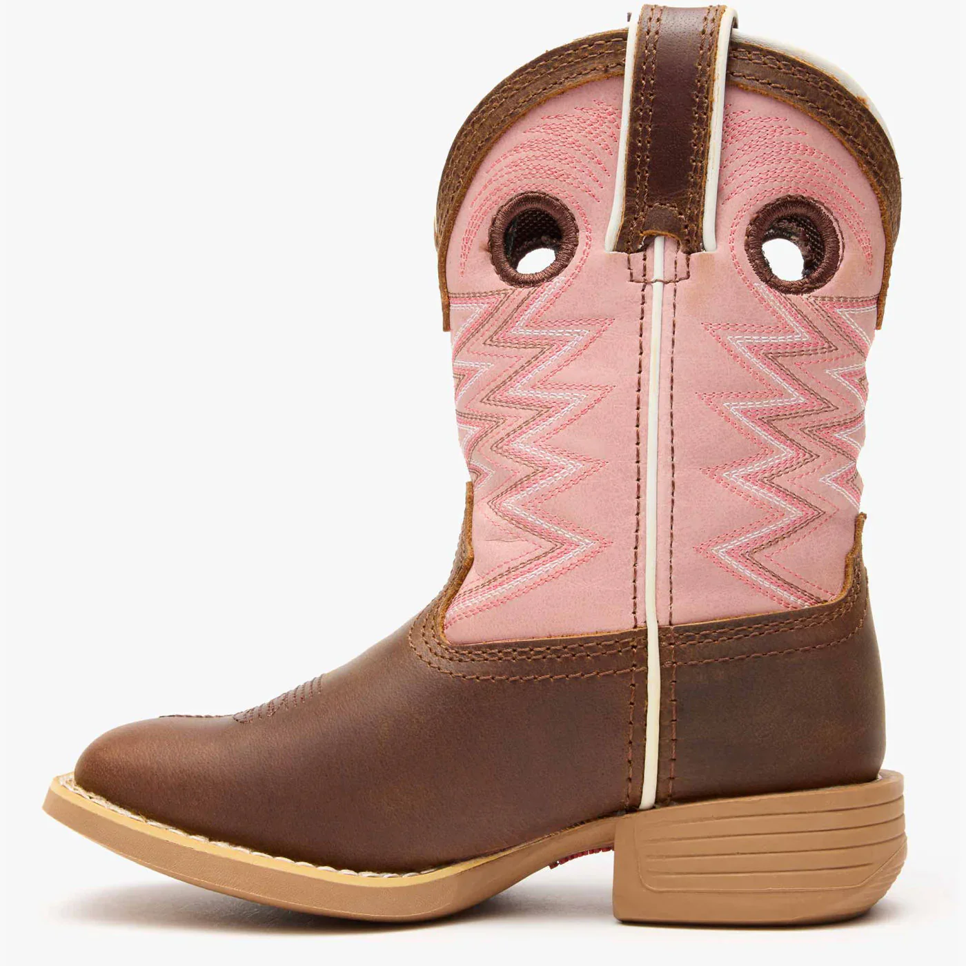 Durango Little Kid's Lil Rebel Pro Western Boot - Dark Chestnut / Bubblegum - Image 5