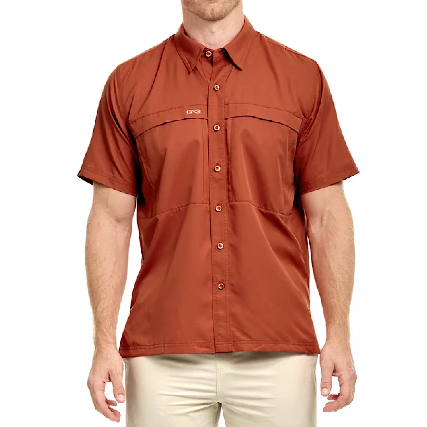 GameGuard Men's Shirt Short Sleeve Button Down - Copper Original
