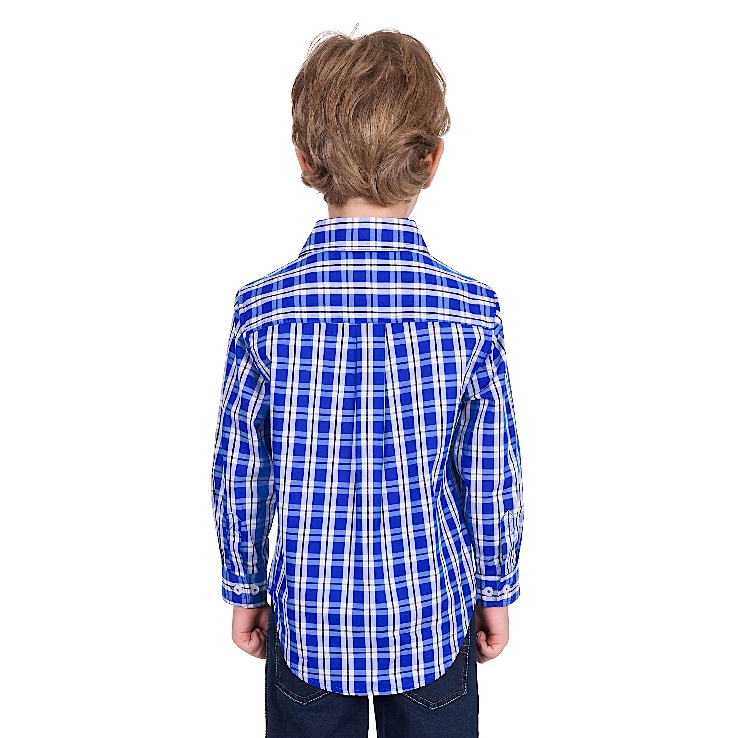 Hard Slog Kid's Levers Half Placket Long Sleeve Shirt - Royal/White - Image 4