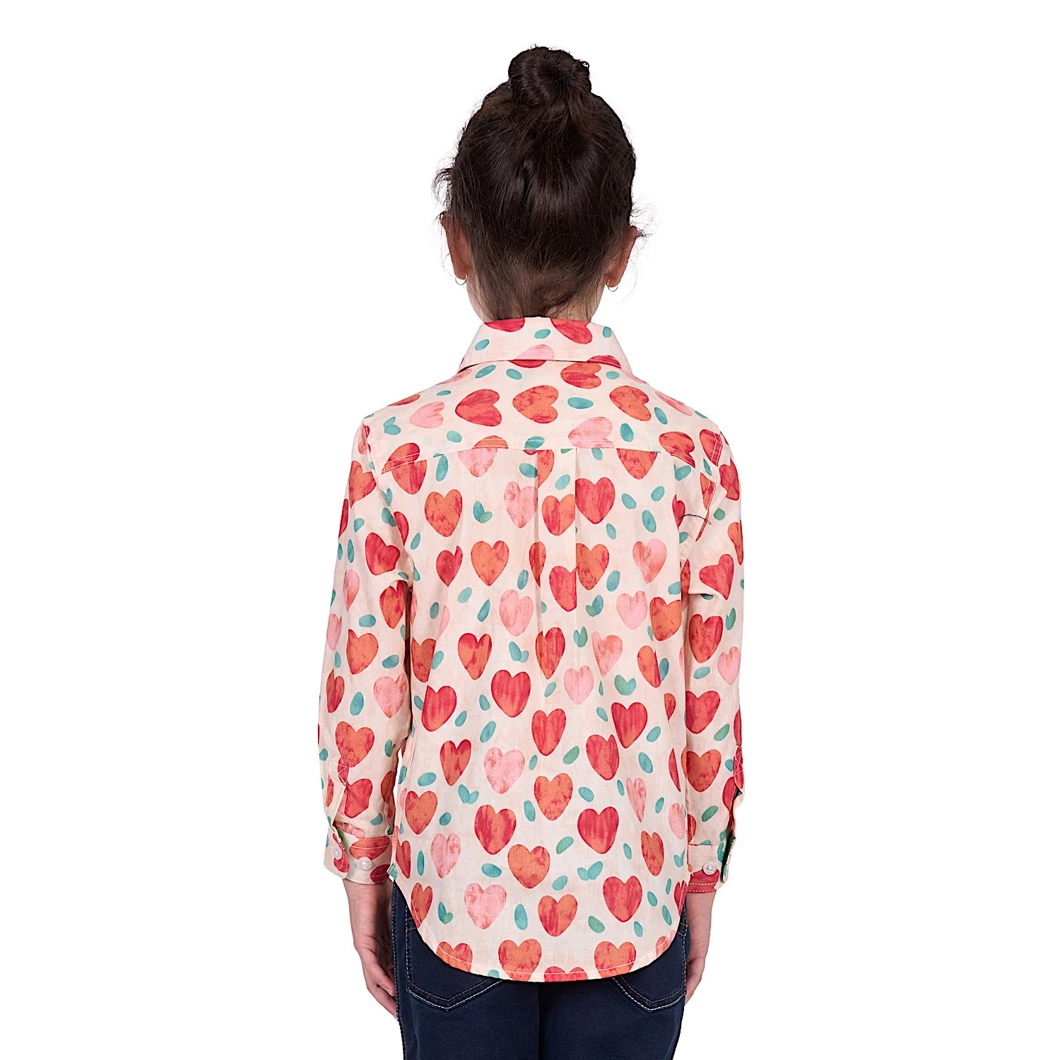 Hard Slog Kid's Mira Half Placket Long Sleeve Shirt - Red - Image 4