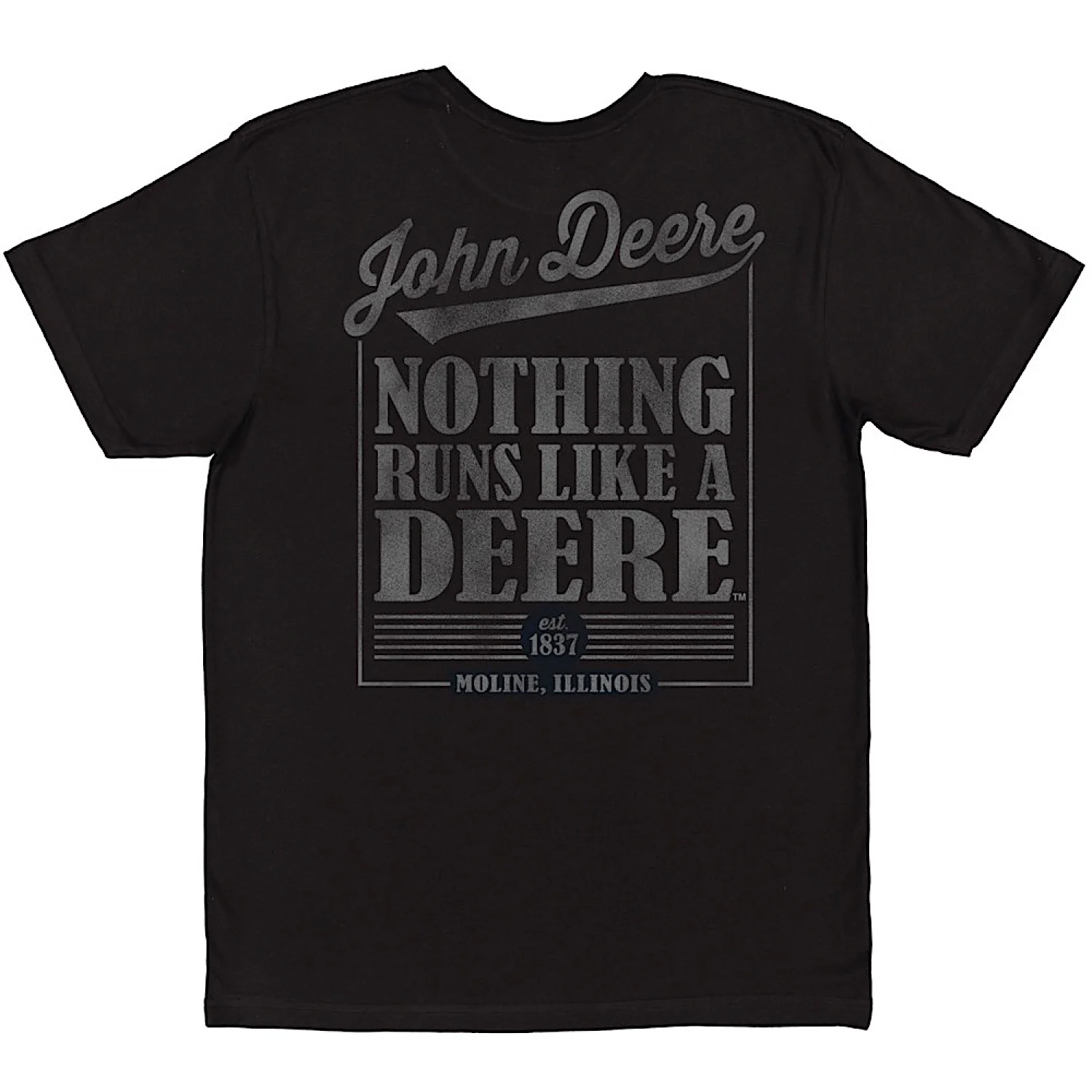 John Deere Nothing Runs Like a Deere Graphic T Shirt - Black - Image 2