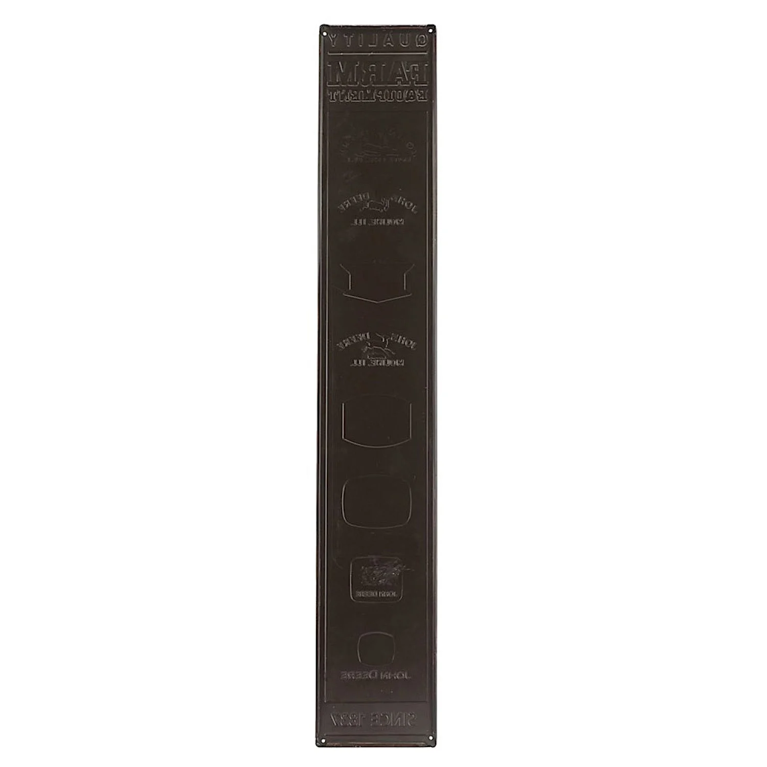John Deere Quality Farm Equipment Vertical Logo Embossed Metal Sign - Image 3