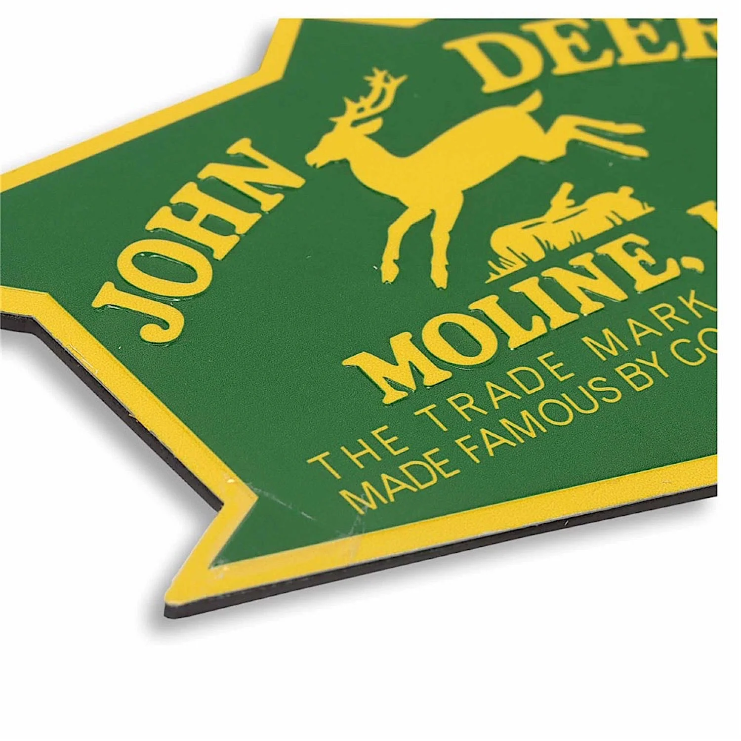 John Deere Vintage Badge Embossed Metal Magnet - Large - Image 2