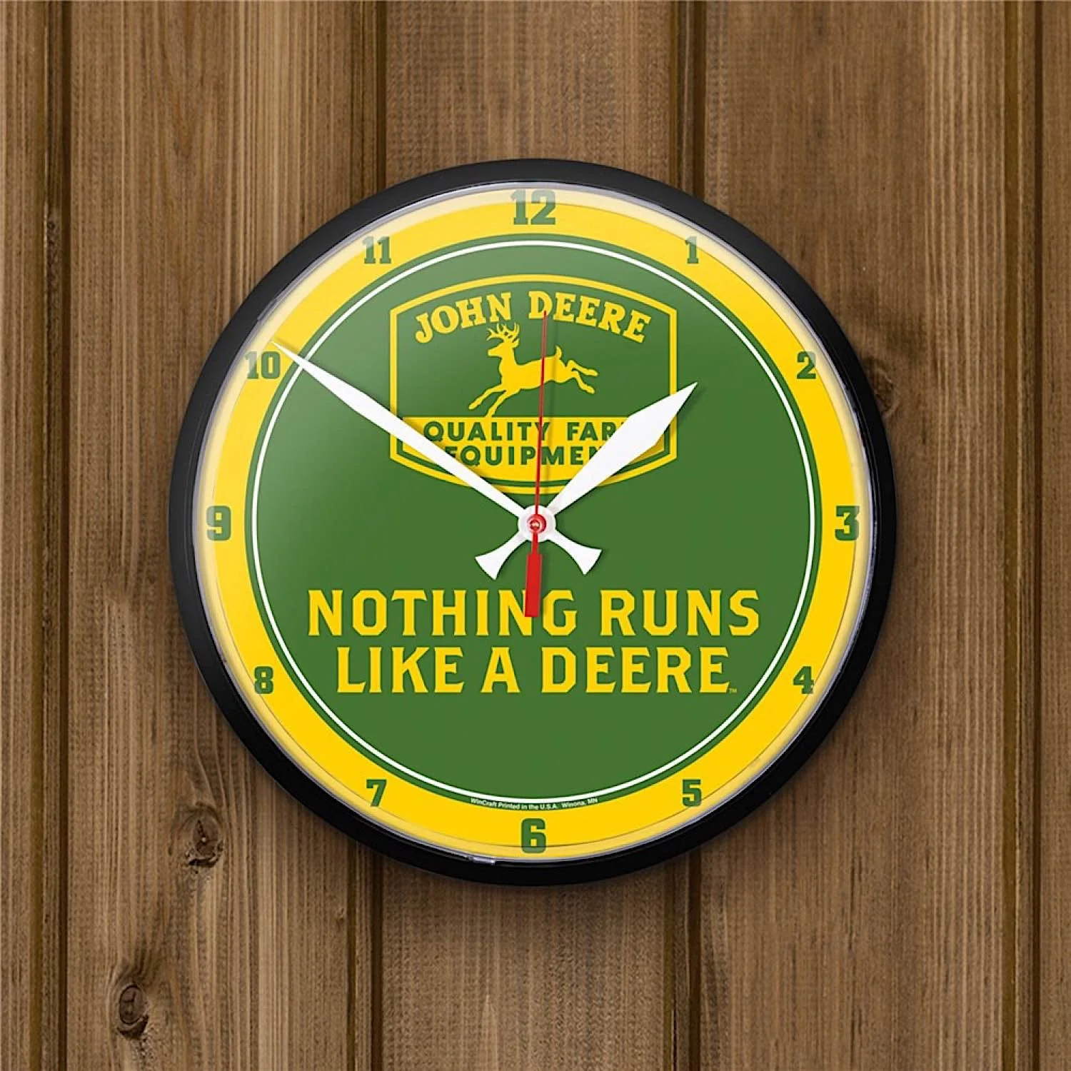 John Deere Wall Clock - Nothing Runs Like a Deere Retro Logo - Image 2