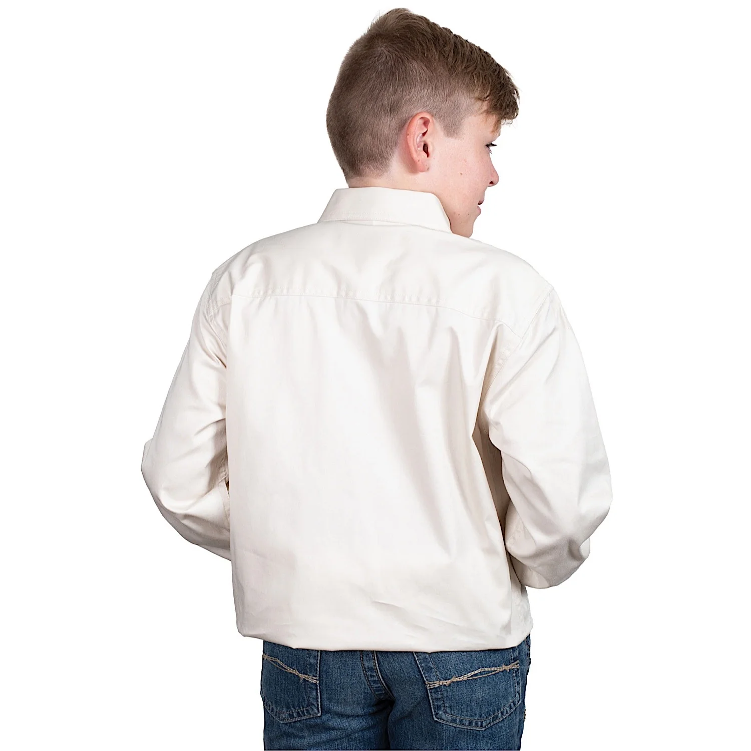 Just Country Boy's Lachlan Half Button Workshirt - Oat - Image 2