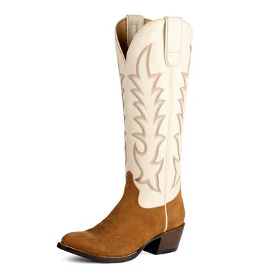Macie Bean Women's Biscuits & Gravy Western Boot - Vanilla Hotshot Suede