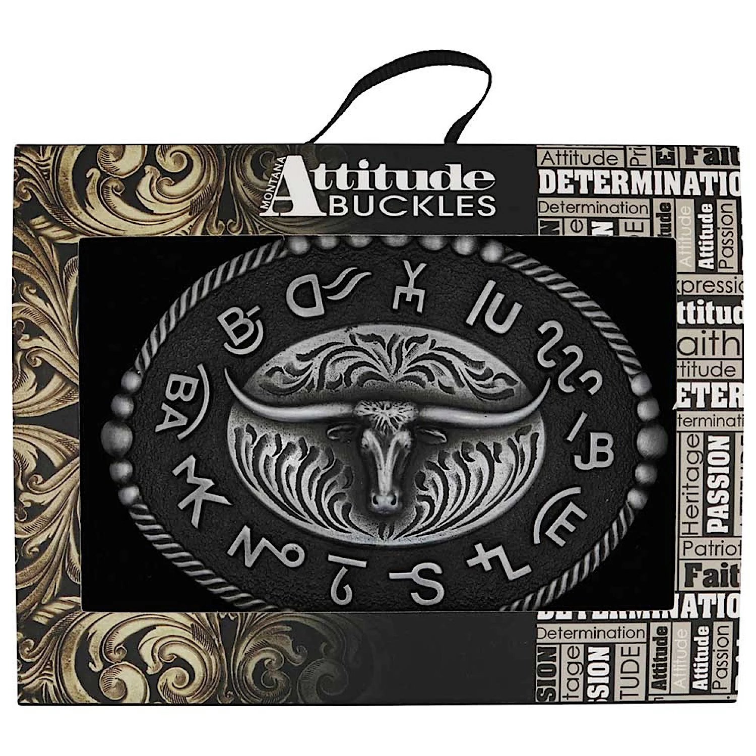 Montana Silversmiths Western Attitude Buckle - Branded Legacy Longhorn Buckle - Image 4