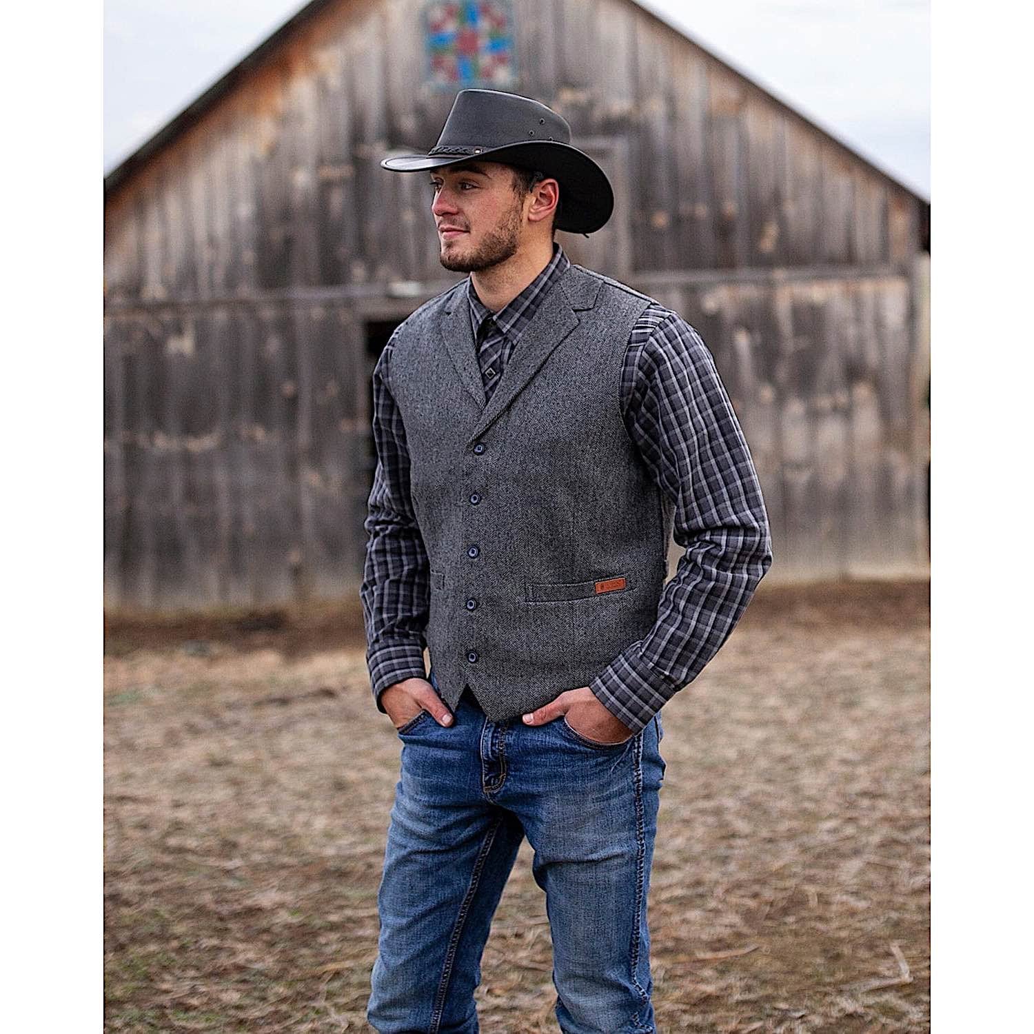 Outback Trading Men's Jessie Vest - Charcoal - Image 3