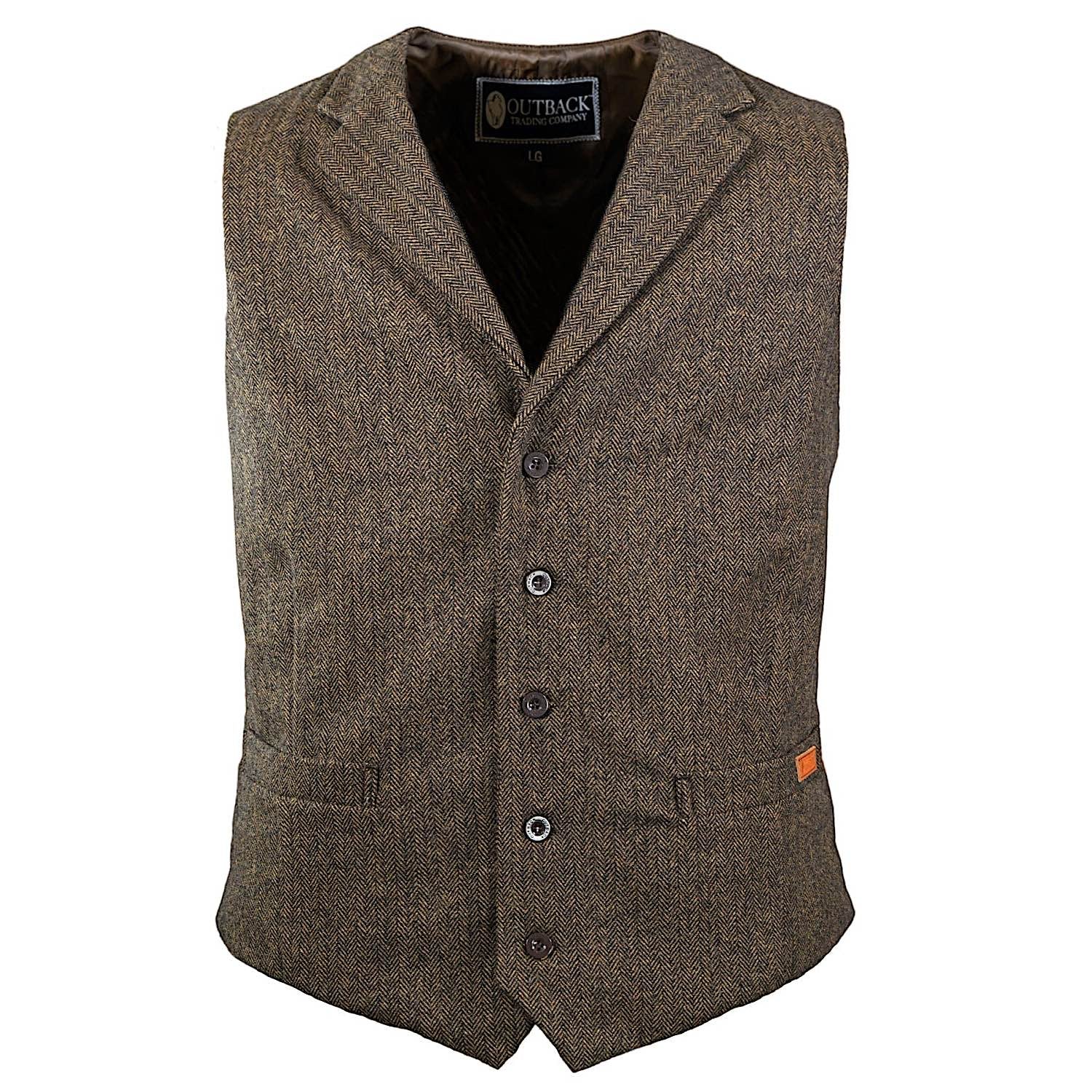 Outback Trading Men's Jessie Vest - Dark Brown