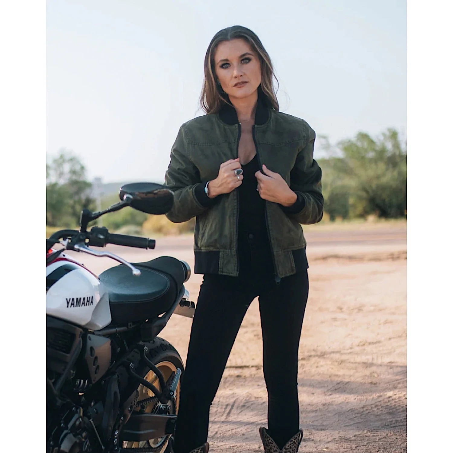 Outback Trading Womens Bailey Bomber Jacket Olive - Image 4