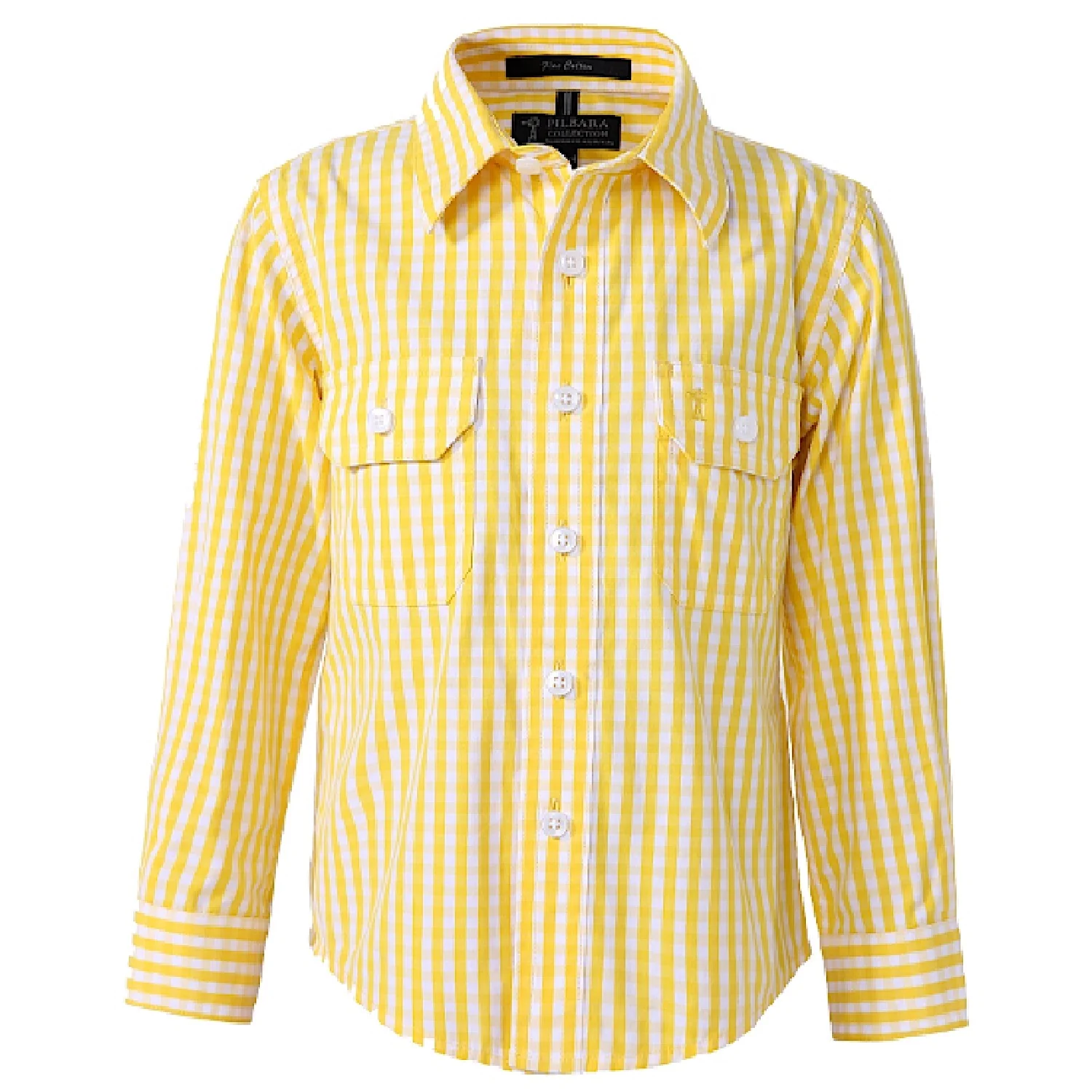 Pilbara Kid's Shirt - Yellow / White Check