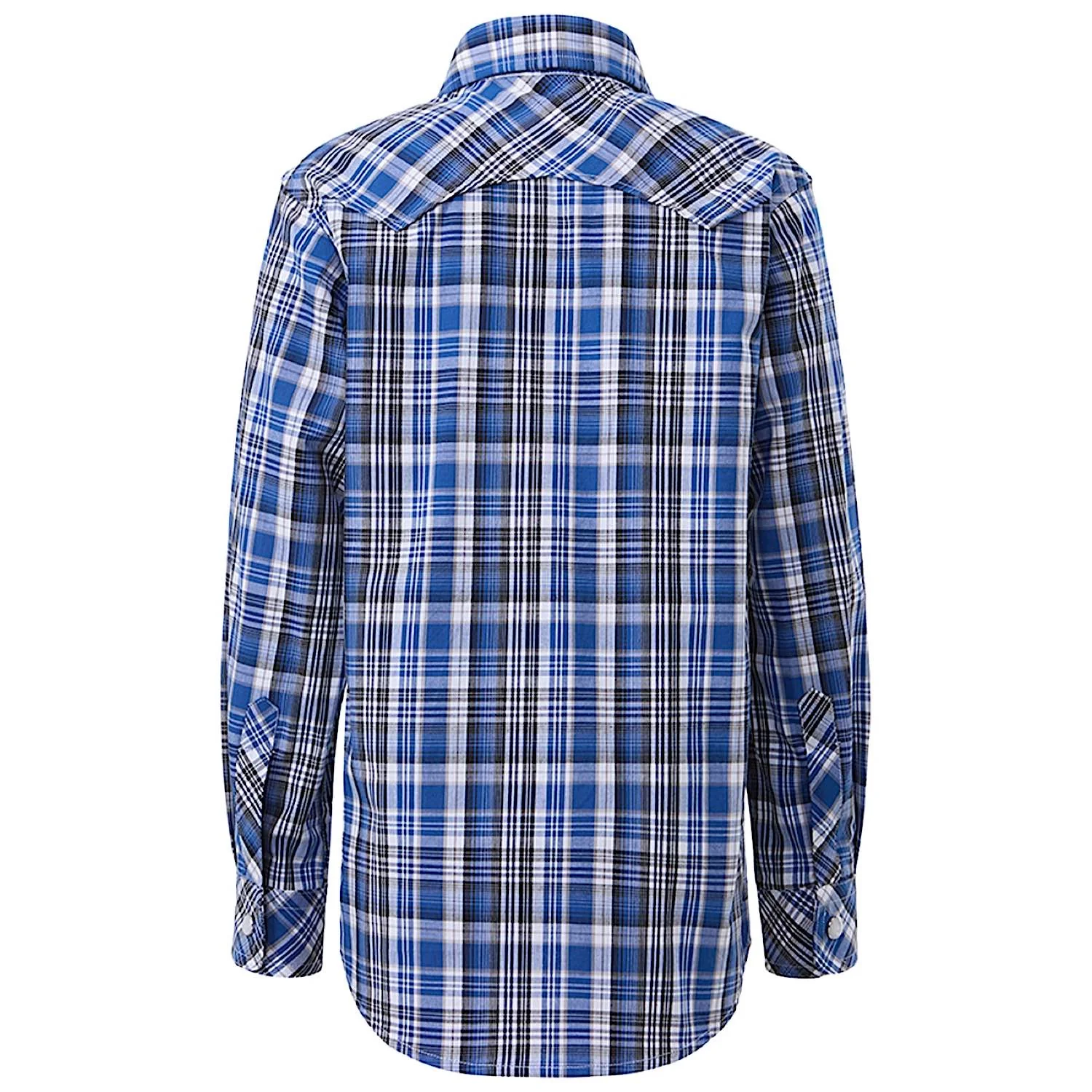 Pilbara Kid's Western Snap Button Shirt - Blue/Black/White - Image 2