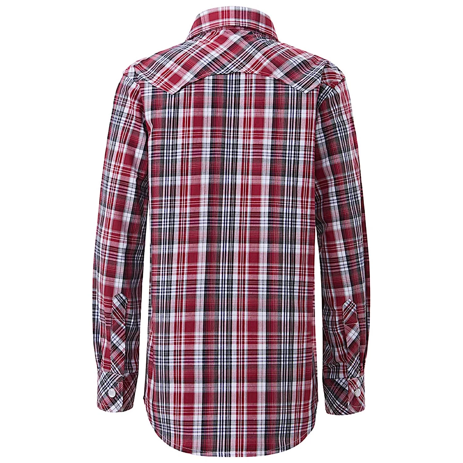 Pilbara Kid's Western Snap Button Shirt - Red/Black/White - Image 2