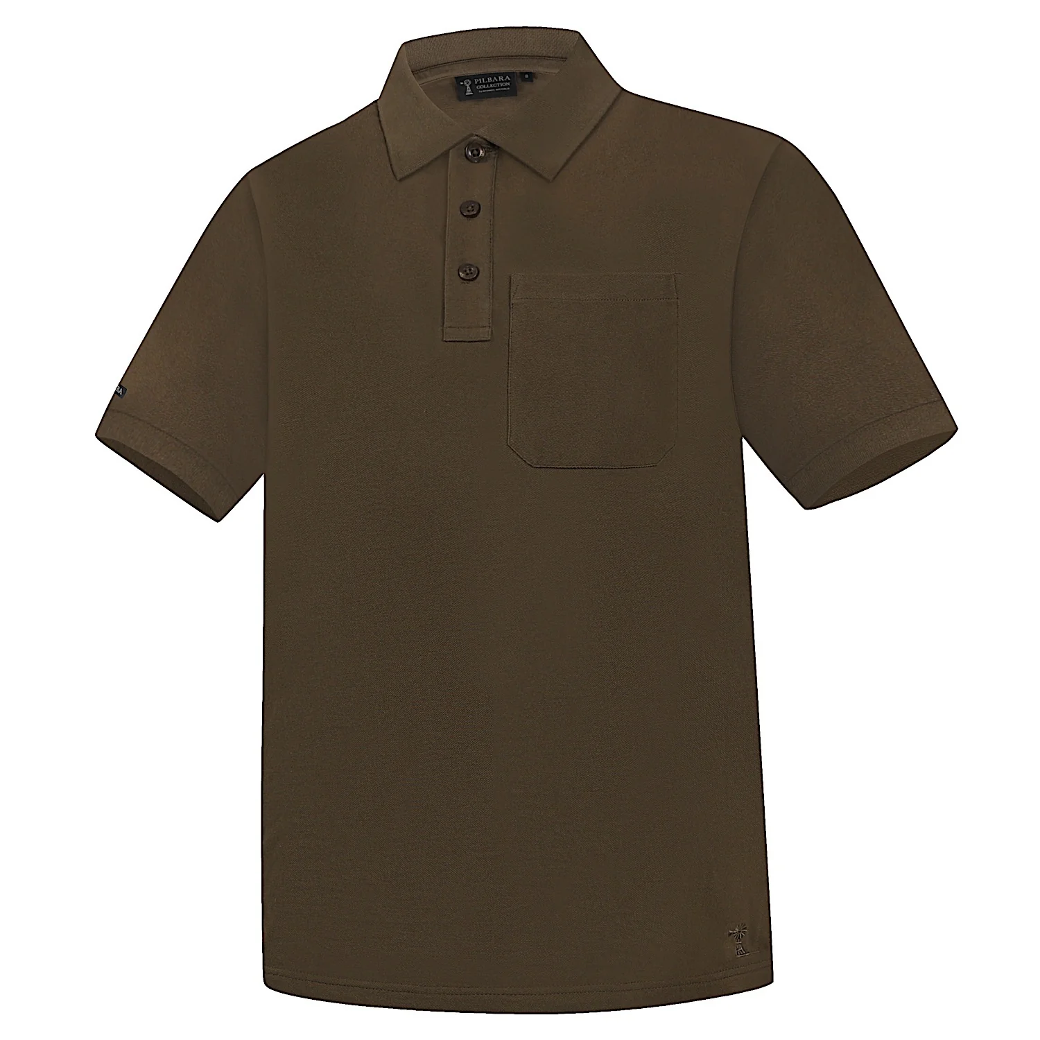 Pilbara Mens Classic Pocket Polo - Olive