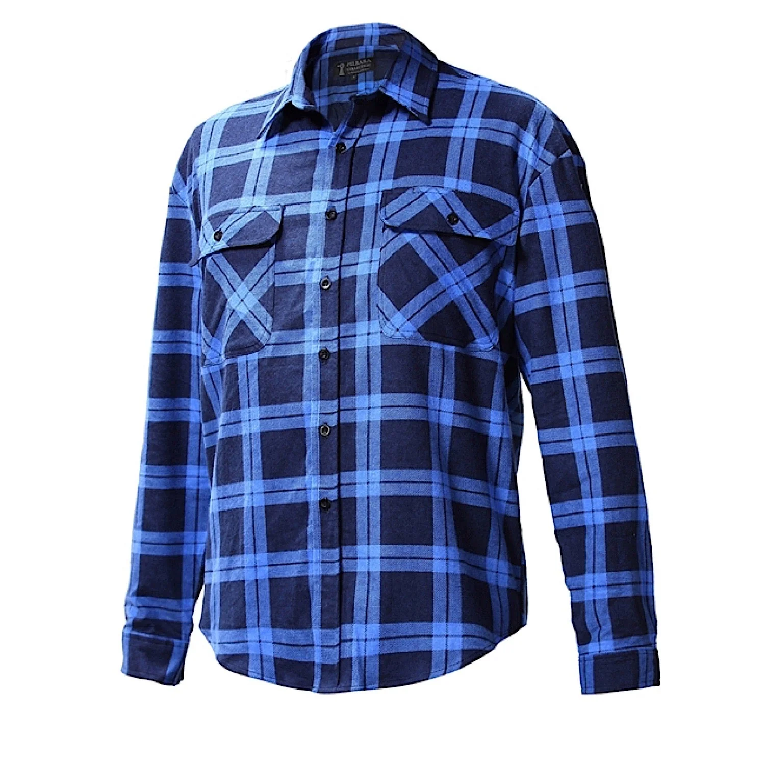 Pilbara Men's Full Button Front Flannelette Shirt - Royal / Navy