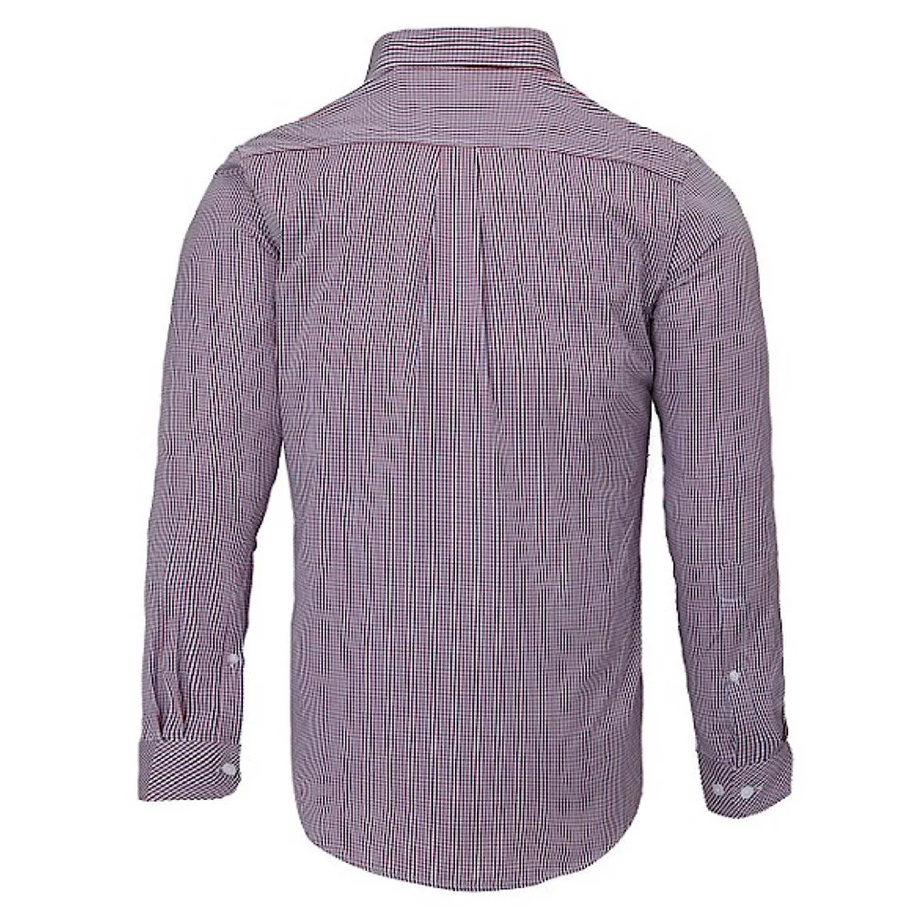 Pilbara Men's Dual Pocket Checked Shirt - Red Navy White - Image 2