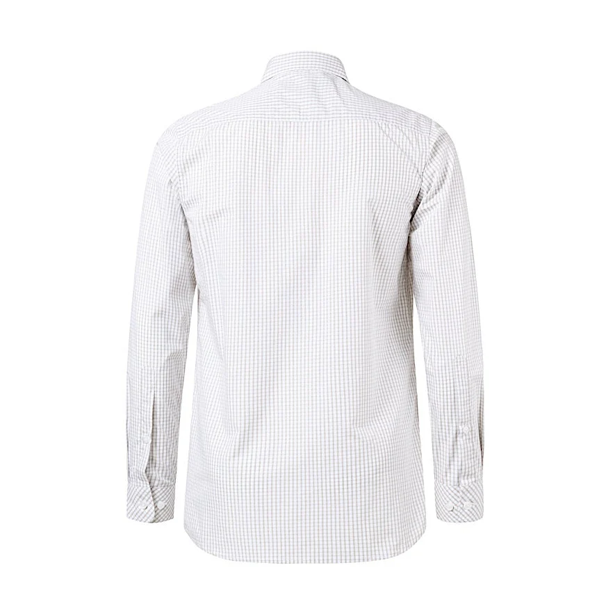 Pilbara Men's Shirt - Taupe/White Check - Image 2