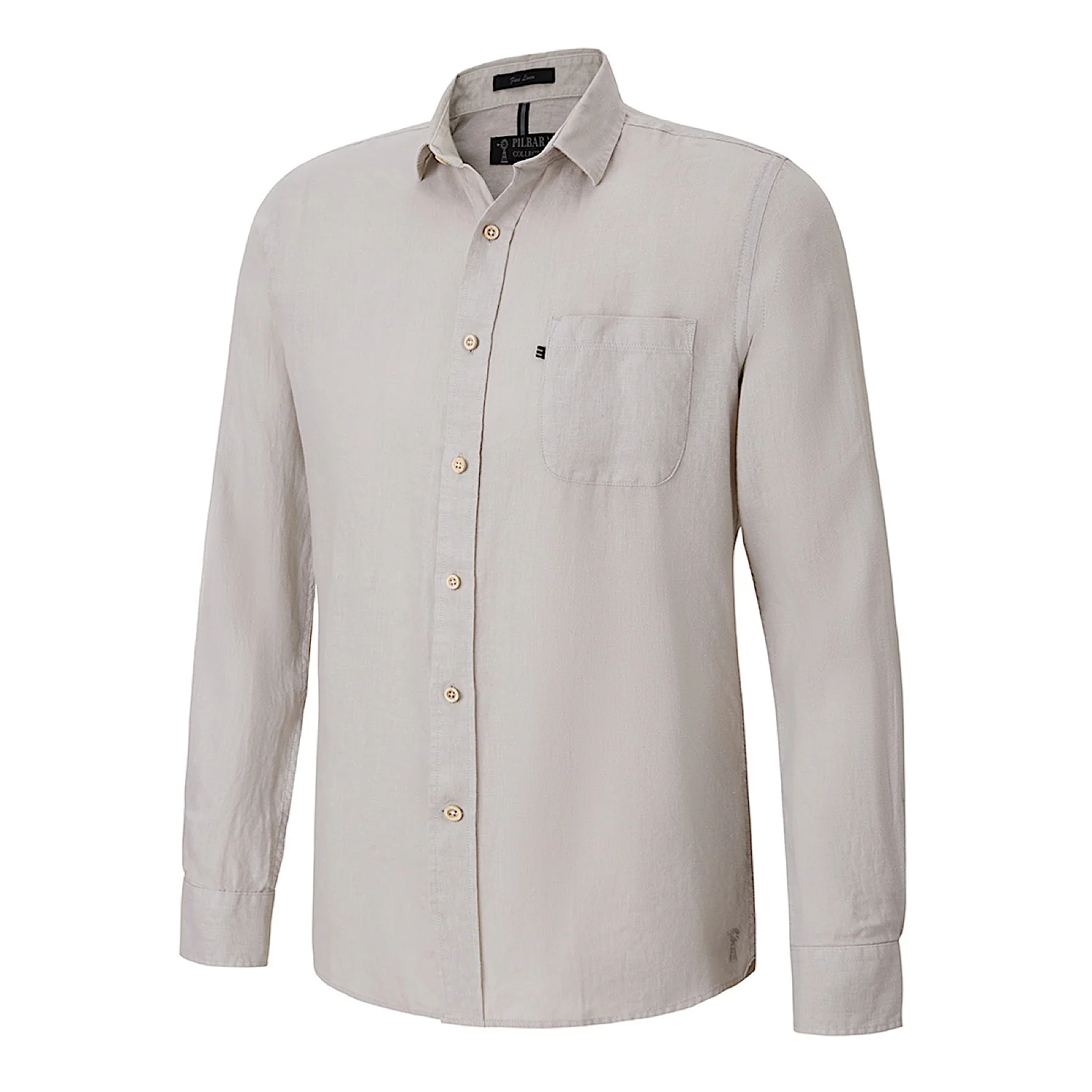 Pilbara Men's Linen L/S Shirt - Flax