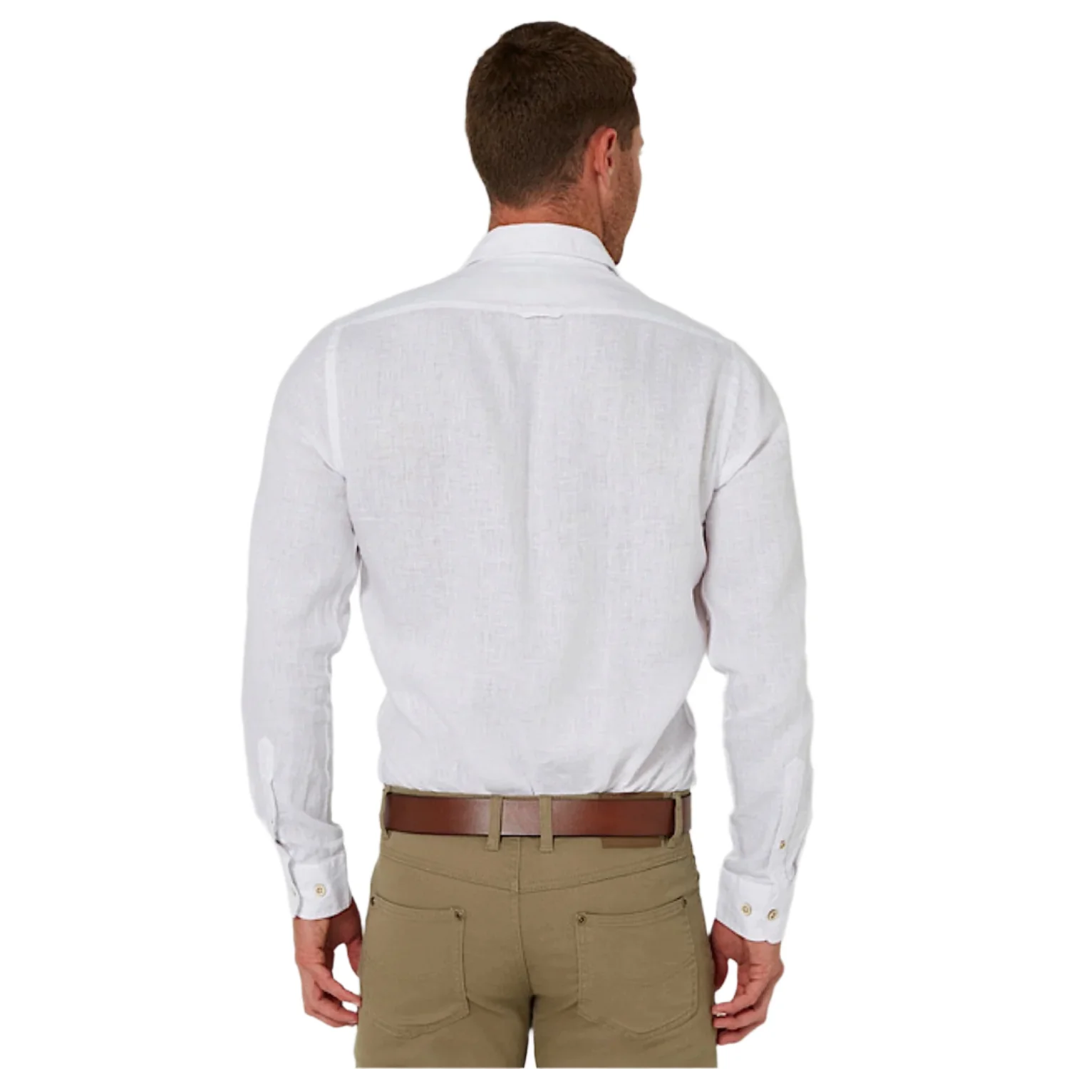 Pilbara Men's Linen Shirt - White - Image 2