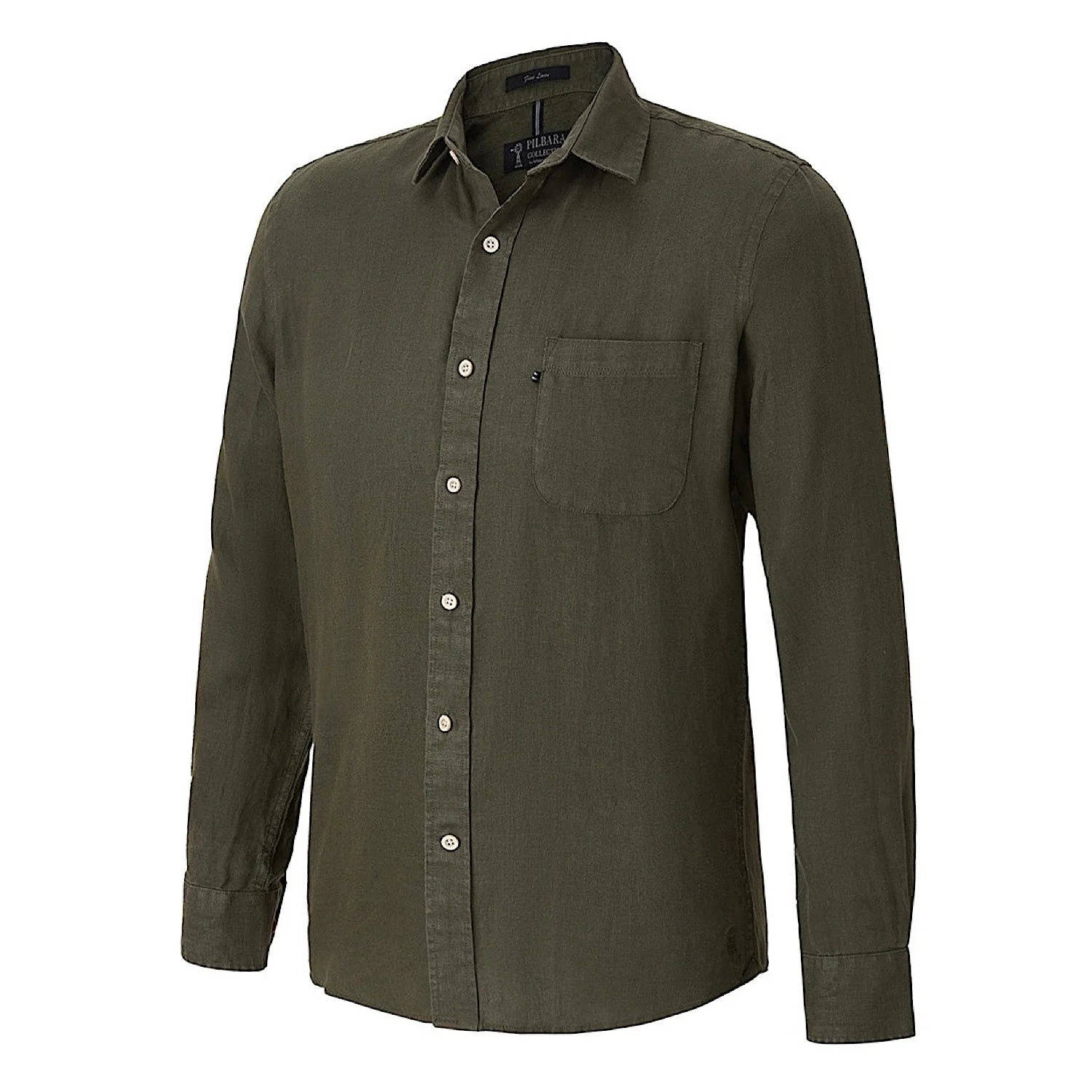 Pilbara Men's Classic Fit Linen Shirt - Olive