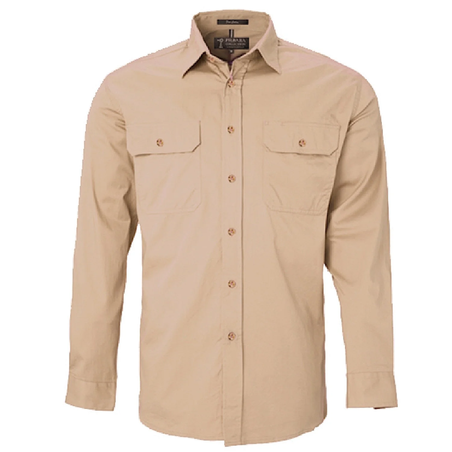 Pilbara Men's Open Front L/S Shirt - Clay