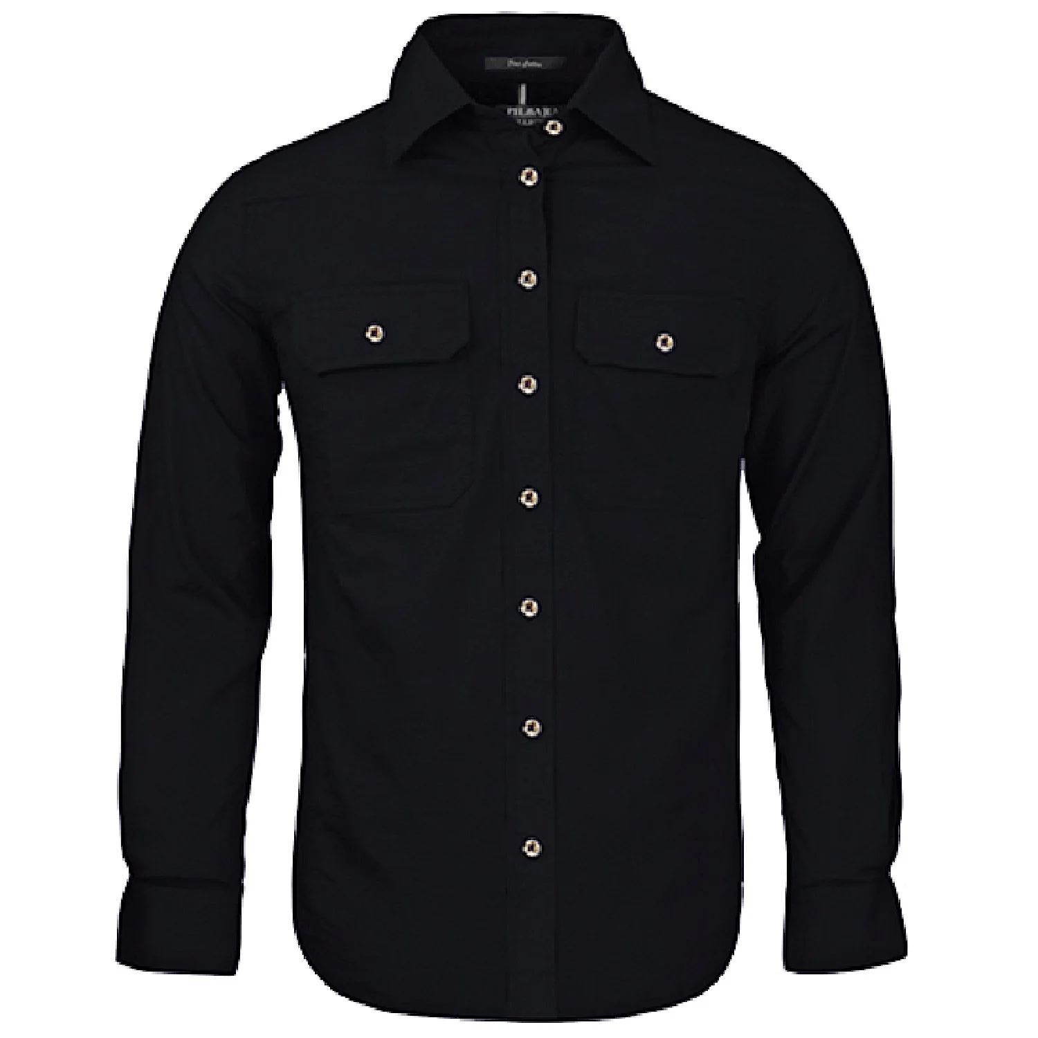 Pilbara Women's Open Front L/S Shirt - Black