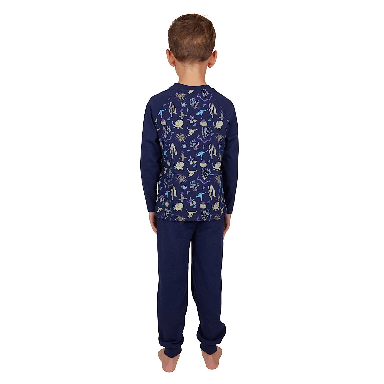 Pure Western Boy's Benny Glow-In-The-Dark PJs - Navy - Image 3