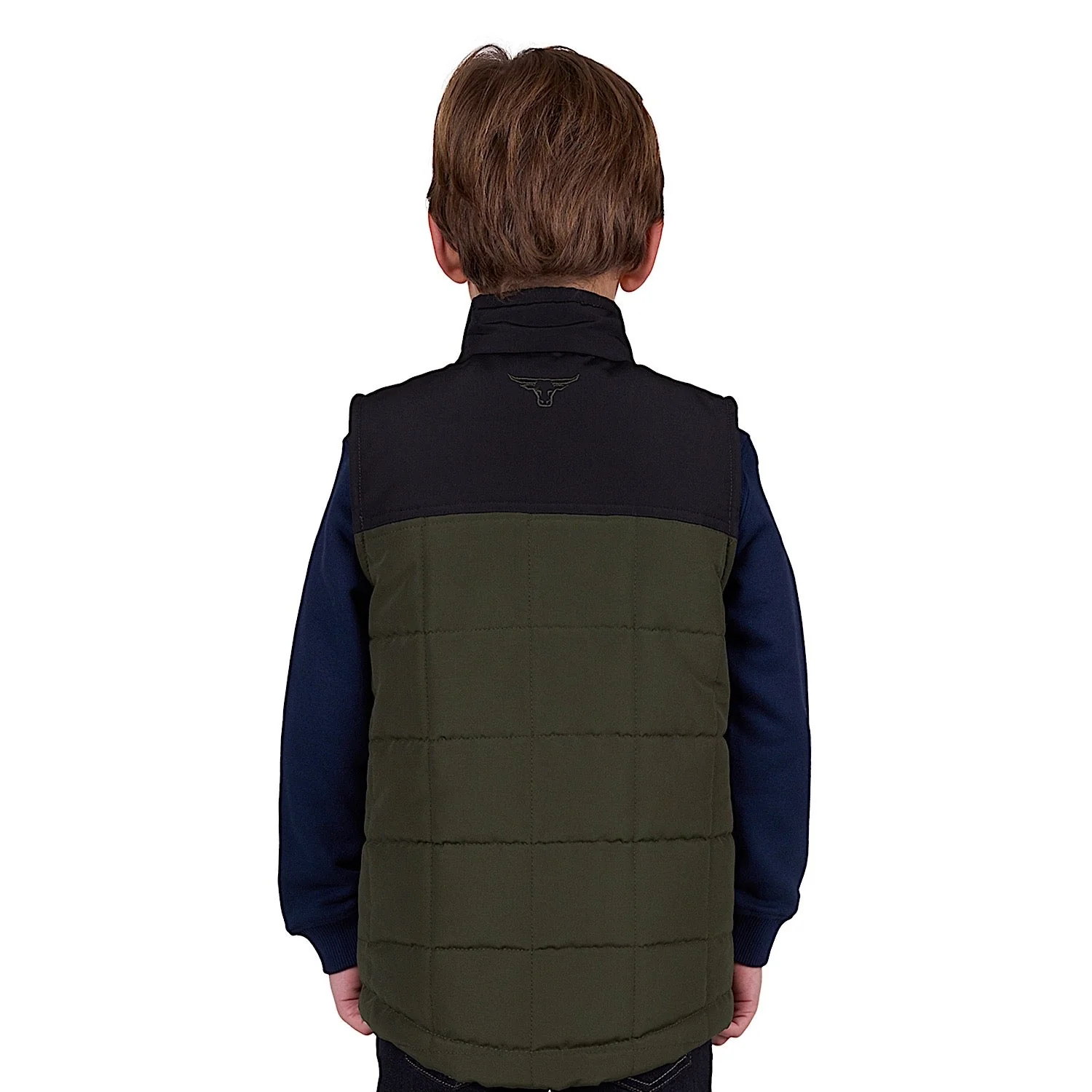 Pure Western Boy's Ralph Reversible Vest - Green/Black - Image 3