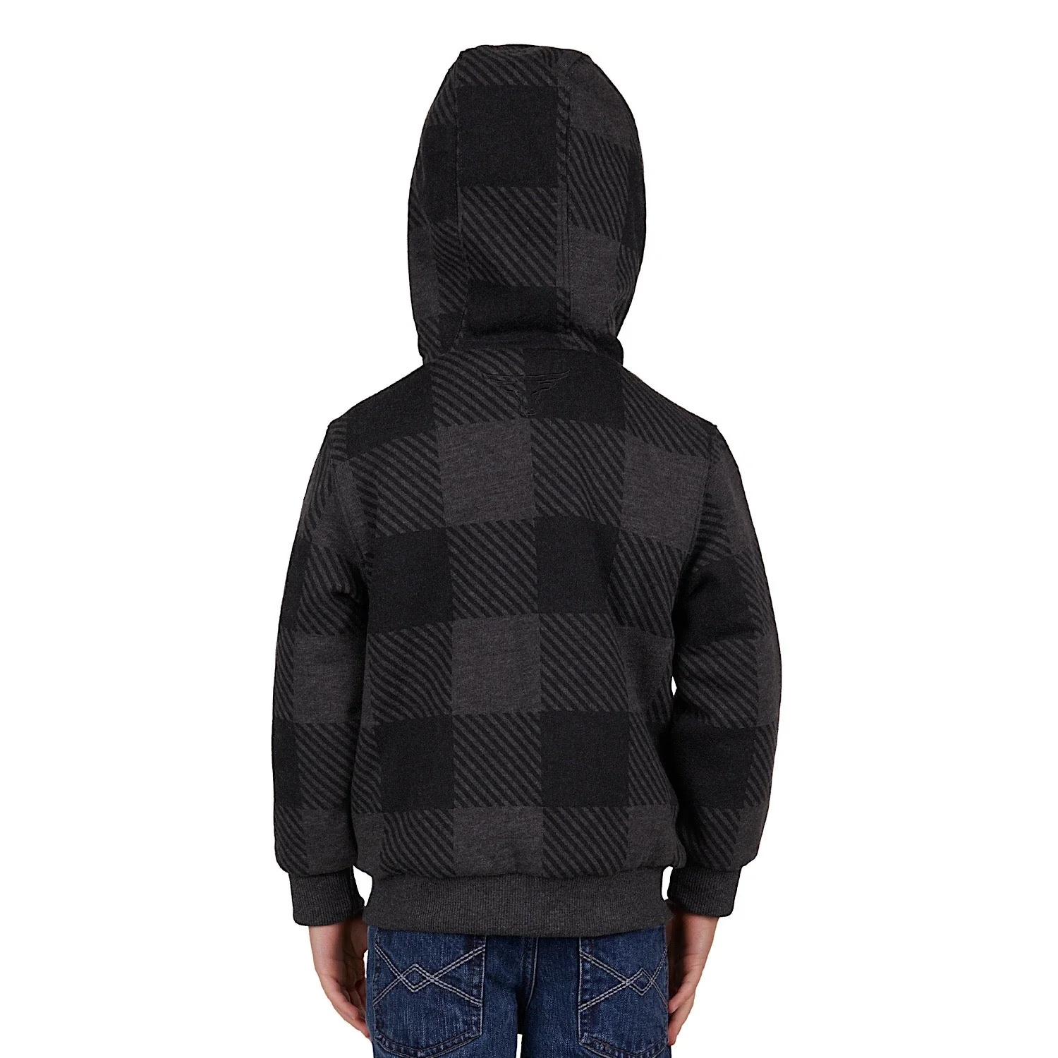 Pure Western Boy's Tonkins Zip Through Hoodie - Charcoal Marle - Image 6