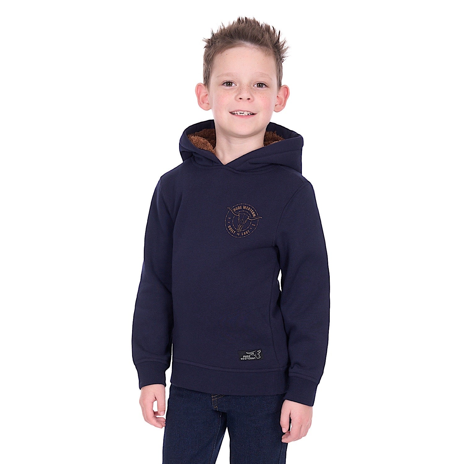 Pure Western Boy's Walker Hoodie - Navy