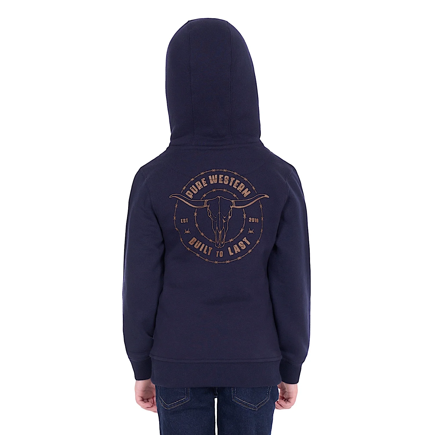Pure Western Boy's Walker Hoodie - Navy - Image 5