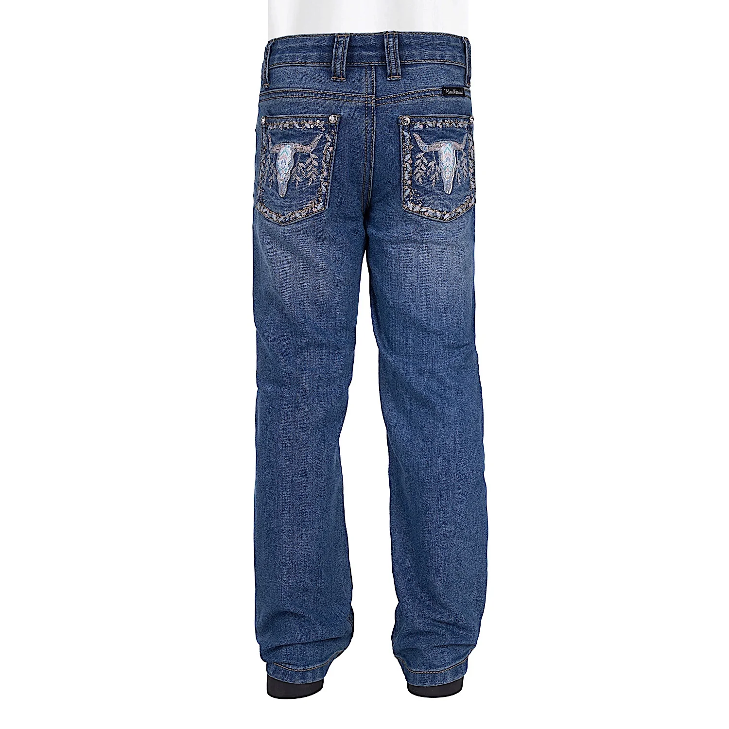 Pure Western Girl's Ariana Boot Cut Jean - Retro Blue - Image 3