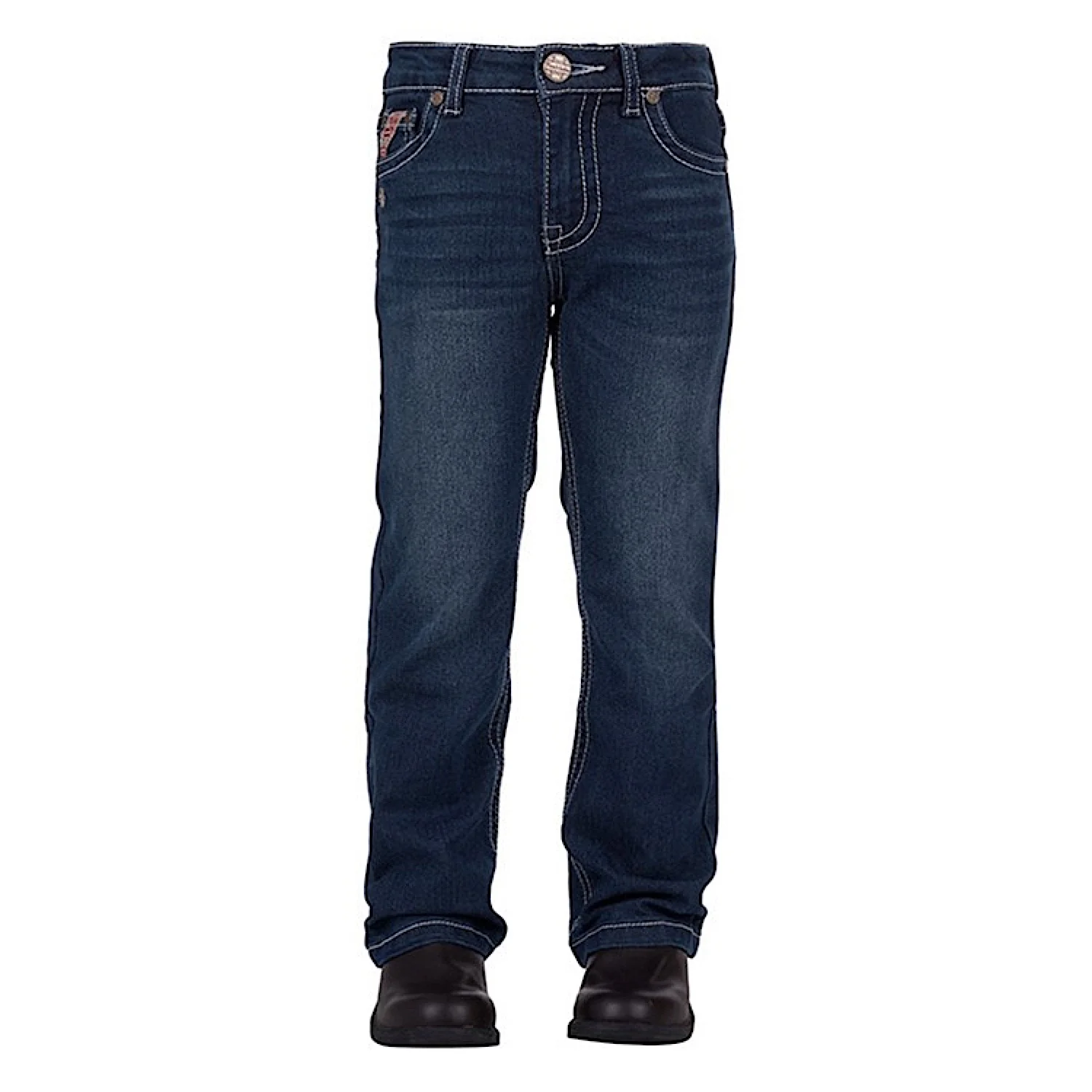 Pure Western Girl's Aztec Bootcut Jean - Darkest Night - Image 3