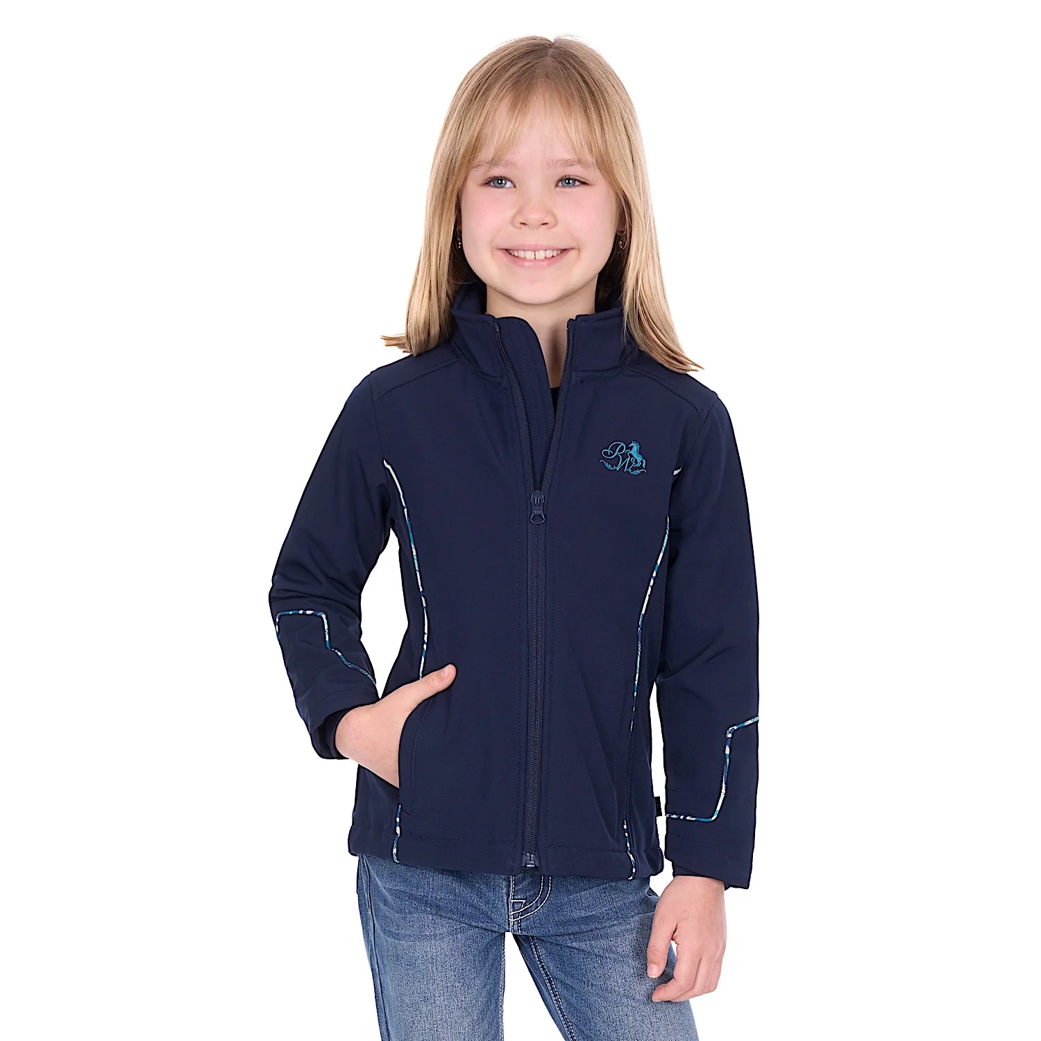 Pure Western Girl's Corine Softshell Jacket - Navy - Image 4