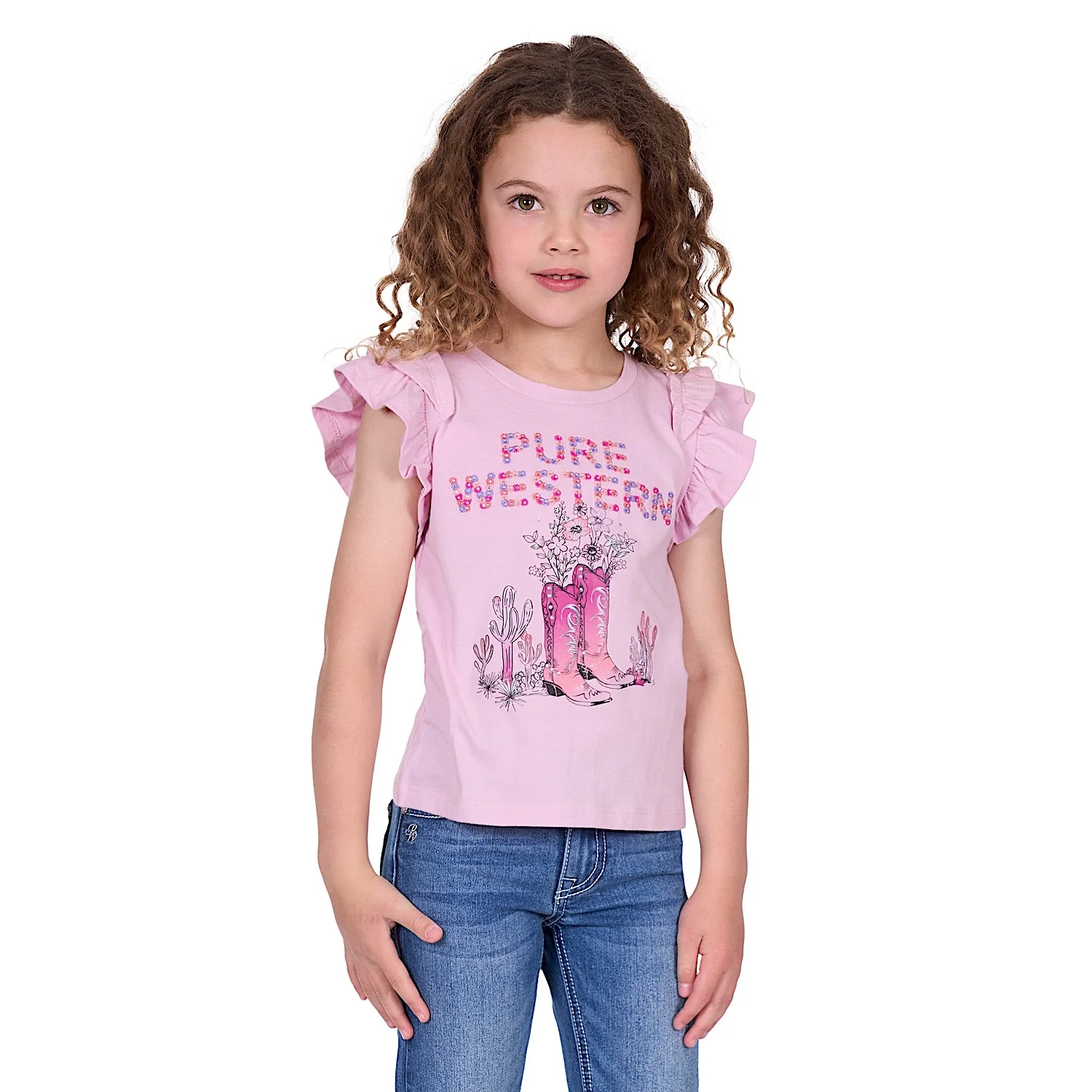 Pure Western Girl's Pietta Tee - Pink
