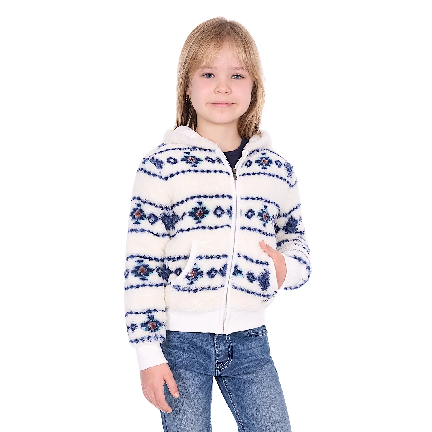 Pure Western Girl's Sharna Zip Up Hoodie - Ivory