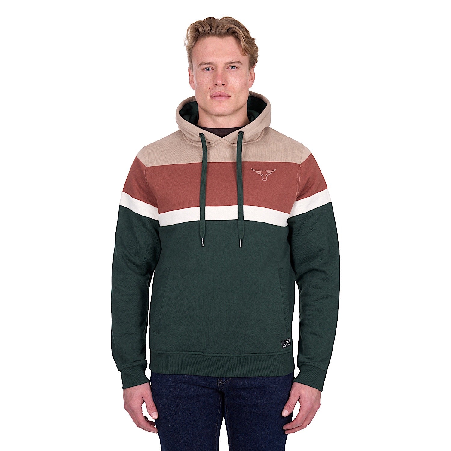 Pure Western Men's Harry Hoodie - Green/Multi - Image 2